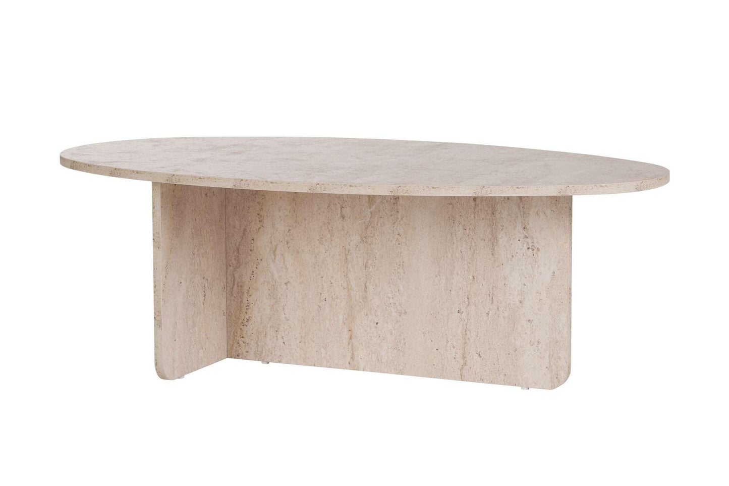 Stilvoller Couchtisch, melaminbeschichtet, 120x40x65 cm, Travertine