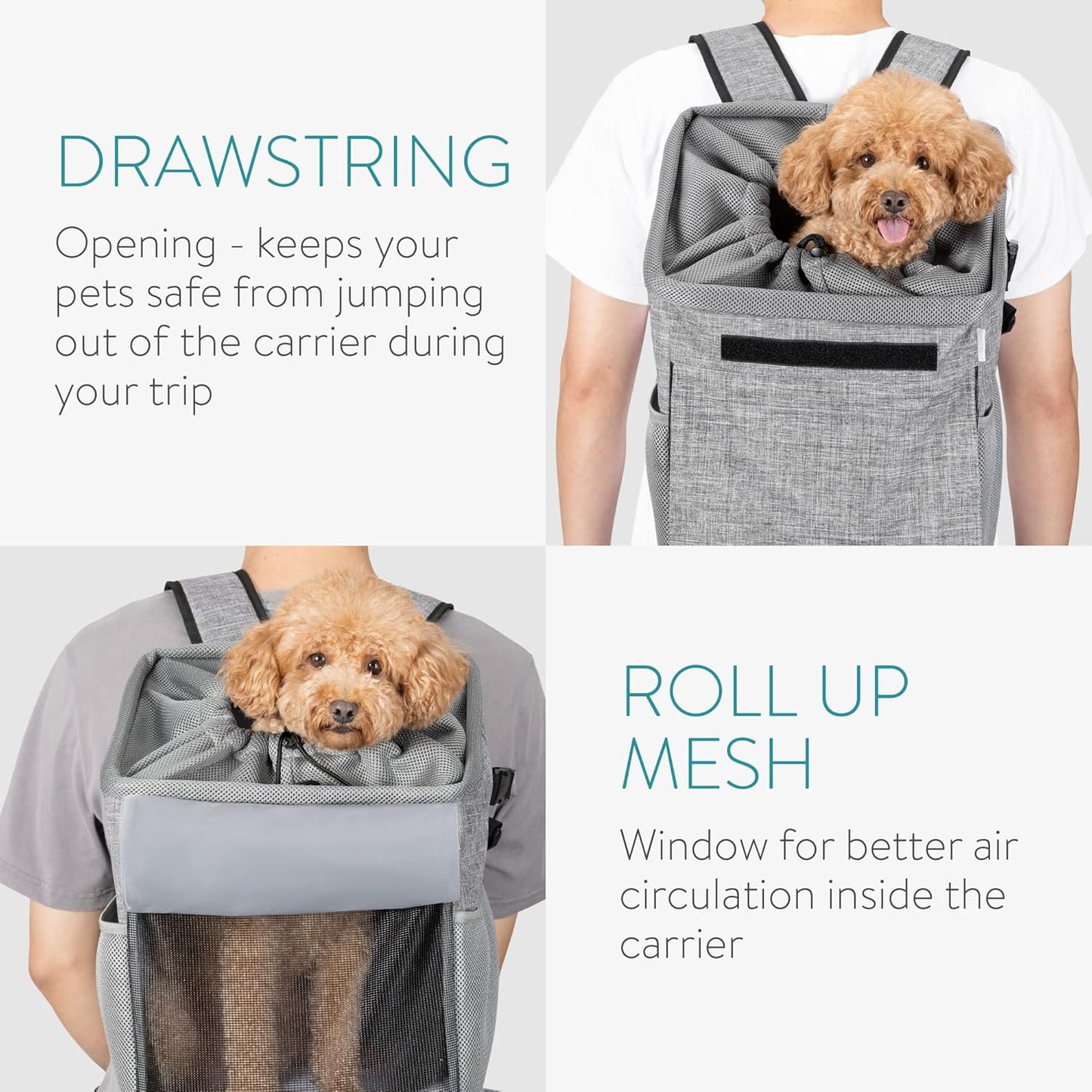 Hundefahrradkorb & Rucksack-Kombination (bis 10kg), Grau