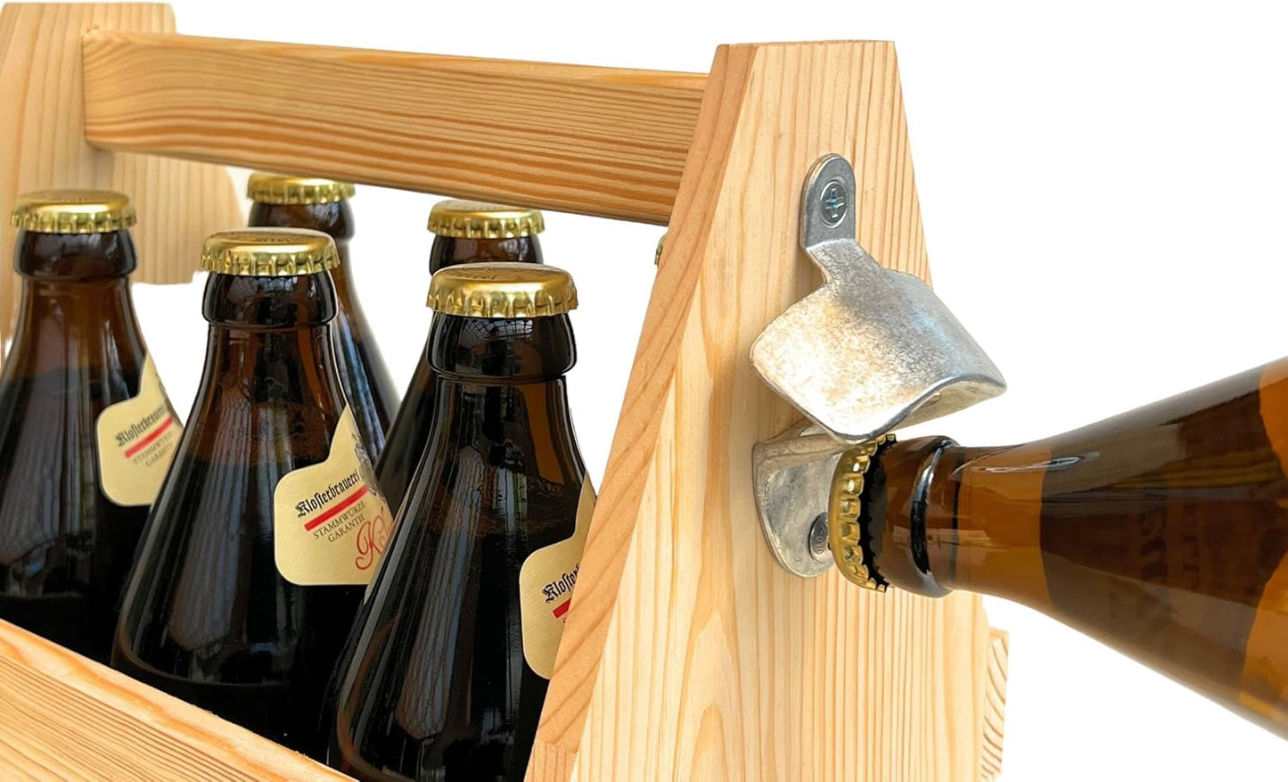 Bierträger für 6 Flaschen mit Öffner