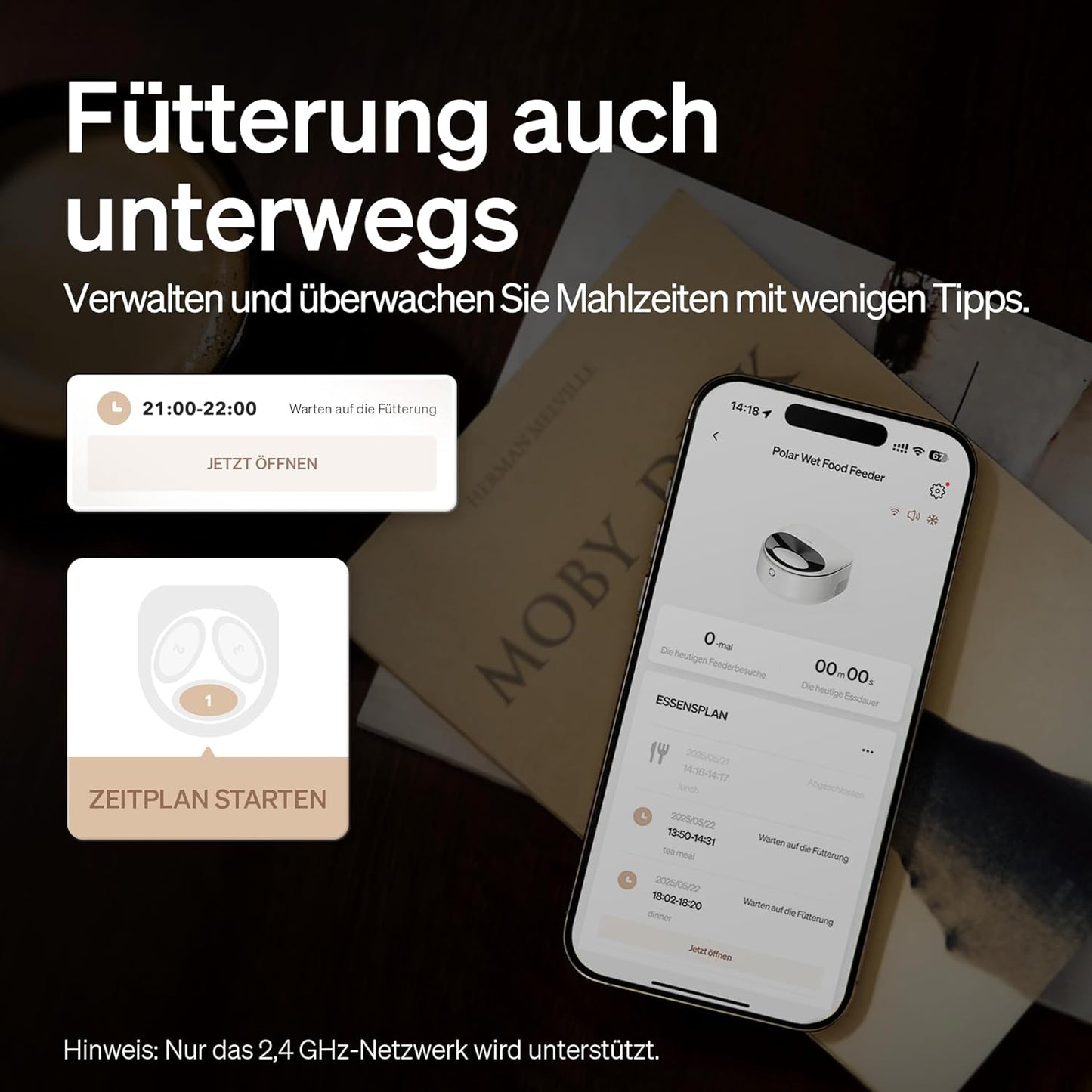 Futterautomat für Katzen, Weiß