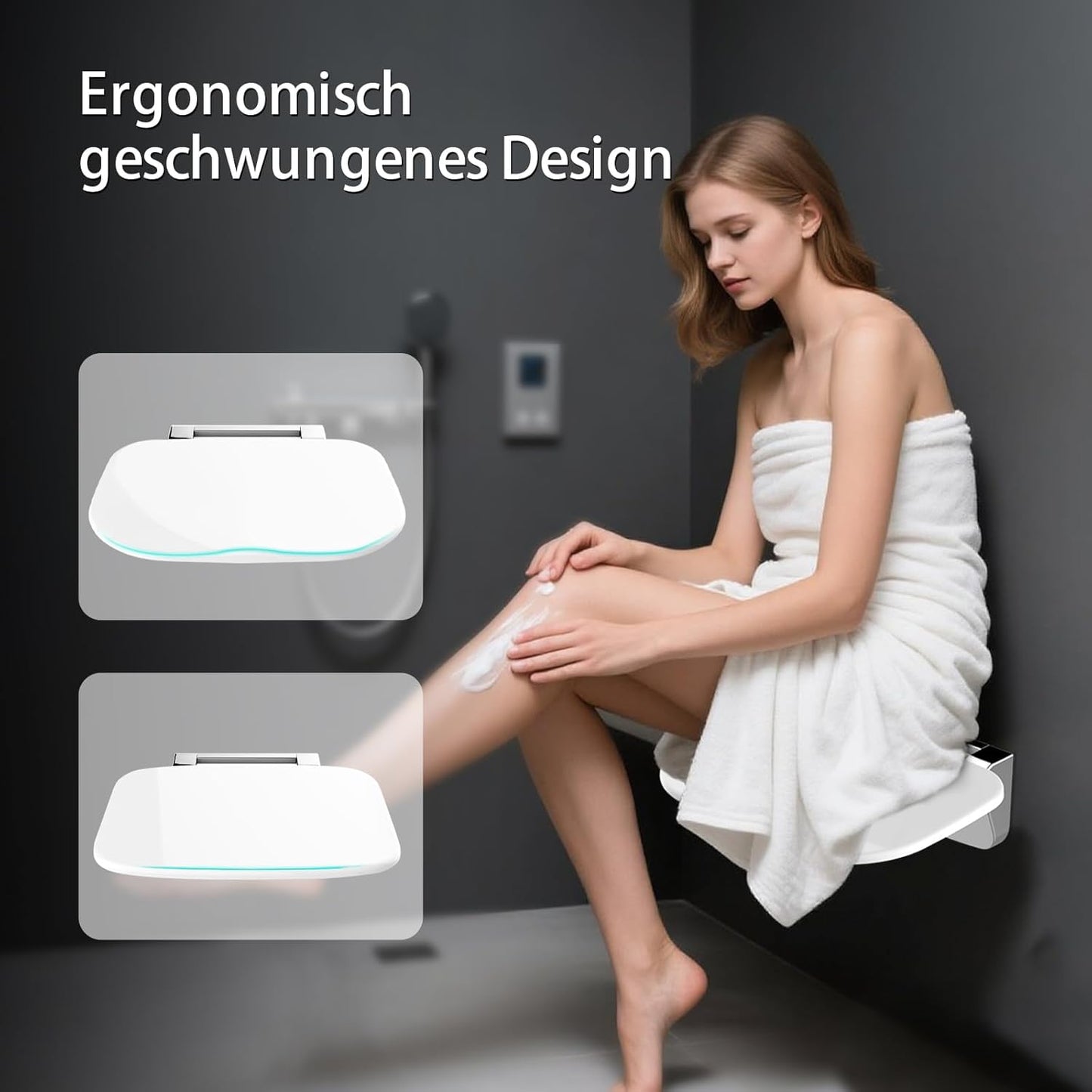 Duschklappsitz für Wandmontage bis 180kg