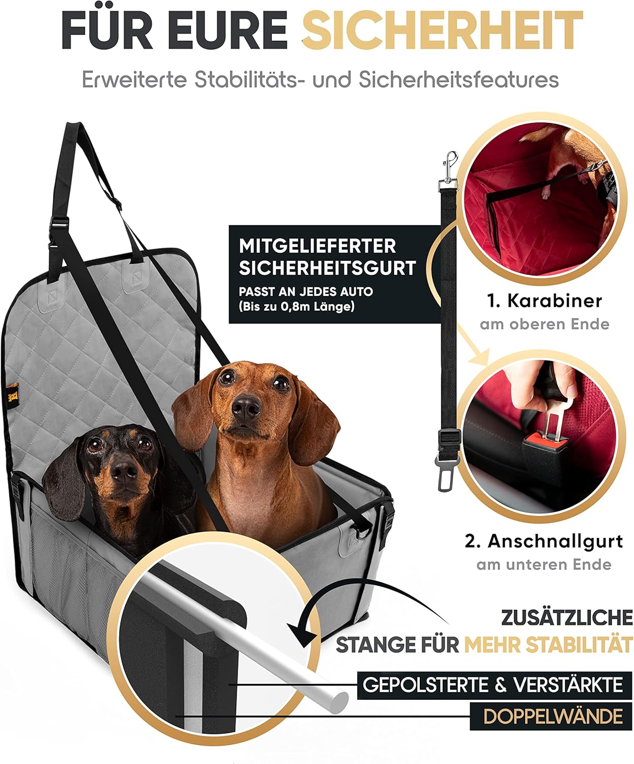Hundeautositz, Grau