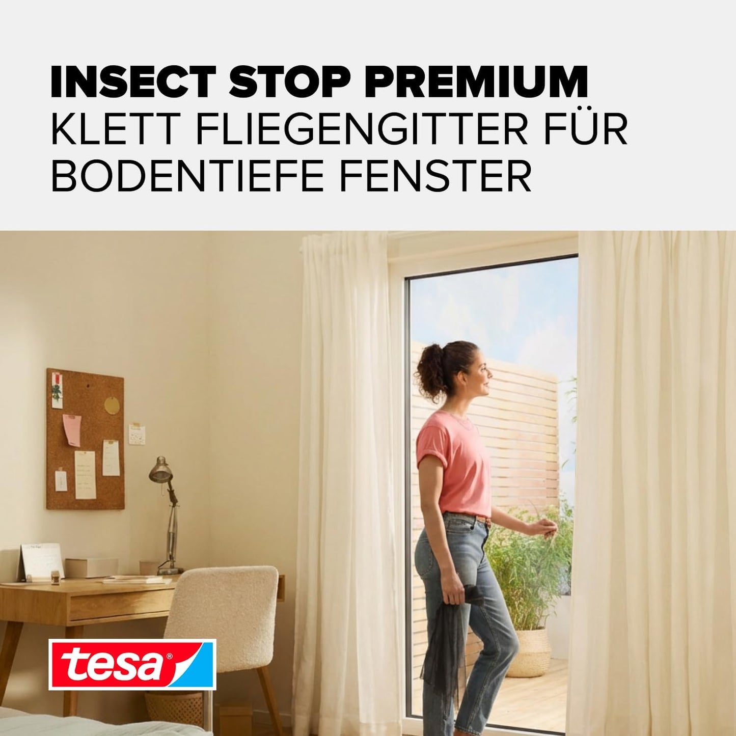 Comfort Insect Stop Fliegengitter-Set (2 Stück), 1,2m:2,4m 2 Stück Anthrazit (Durchsichtig)