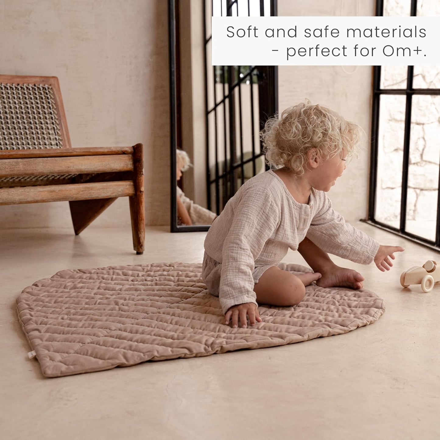 Krabbeldecke für Babys, Blattform, Leaf Mat Tan