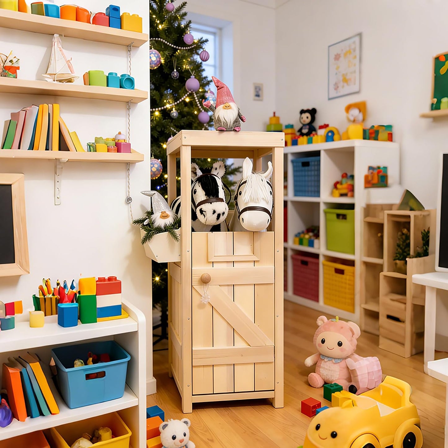Hobby Horse Stall mit Futtertrog aus Holz