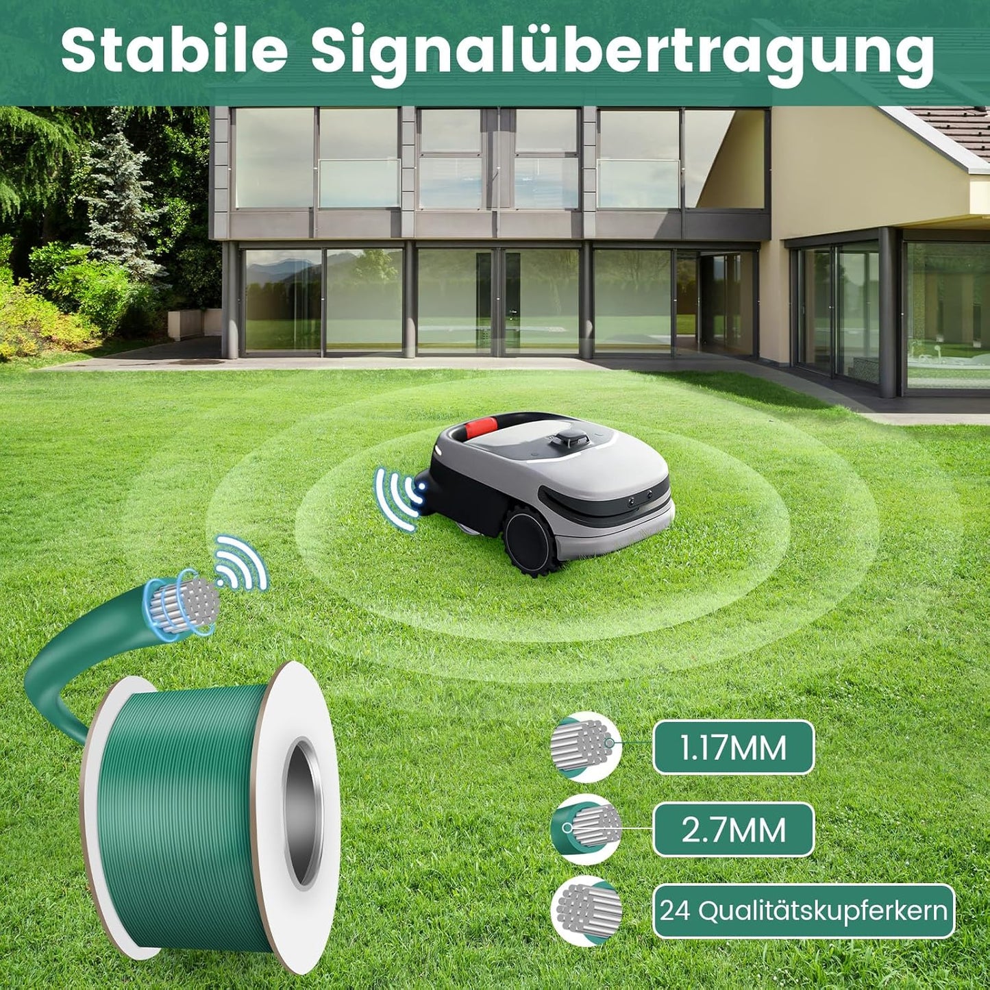 Begrenzungskabel-Set für Mähroboter, 150M