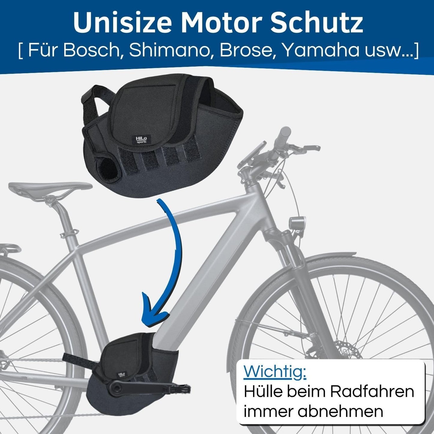 E-Bike Motor Schutzhülle für Mittelmotoren, Neopren