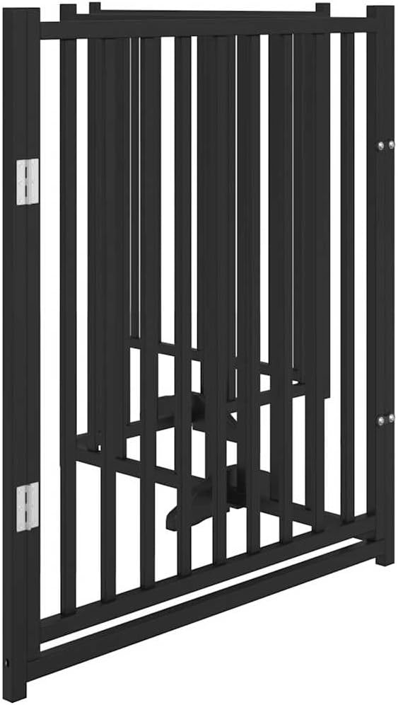 Faltbares Hundetor mit Tür und Stützbeinen, 80 x 90 x 2 cm Schwarz