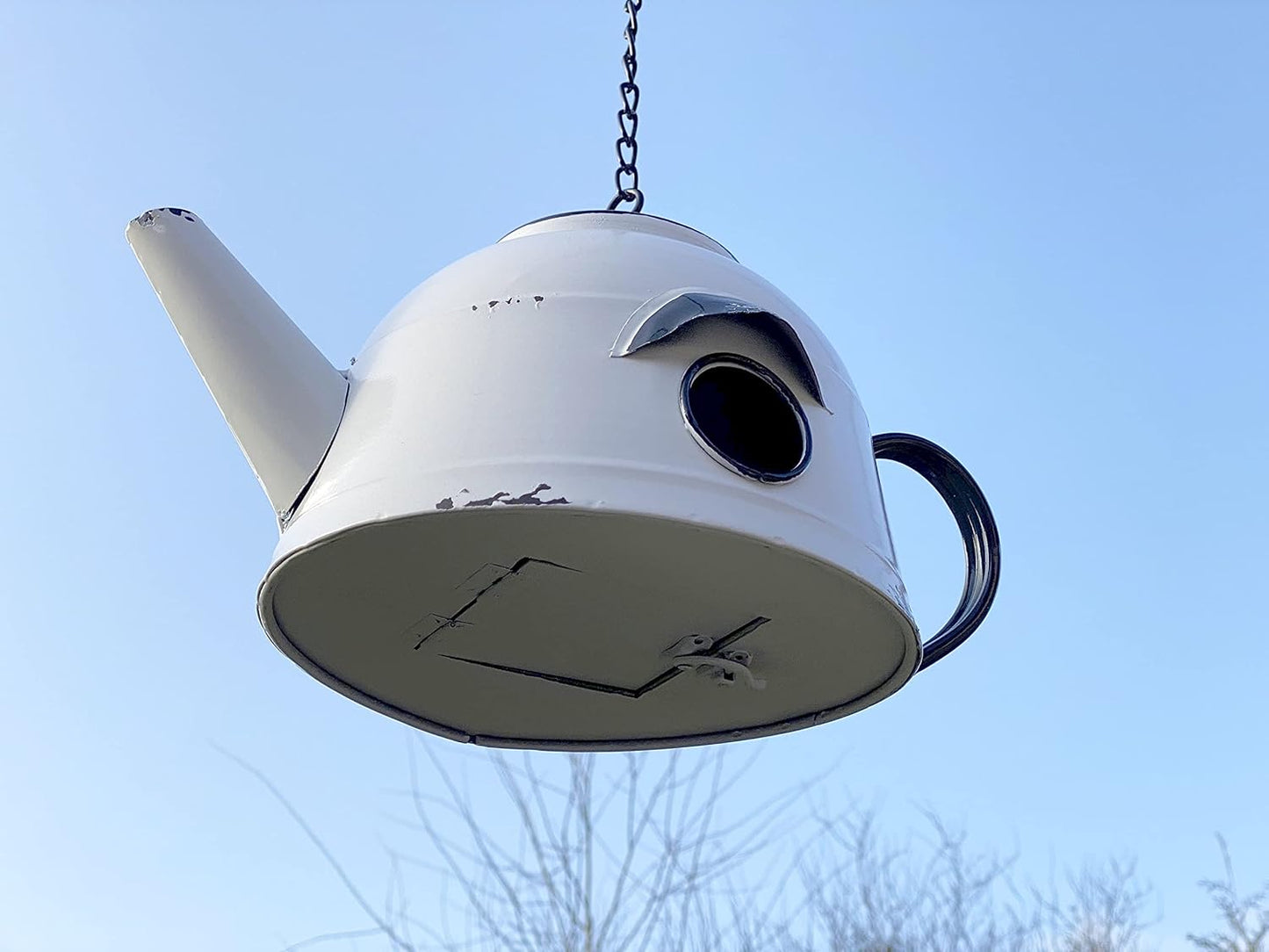 Vogelhaus Nistkasten Teekessel Metall zum Aufhängen