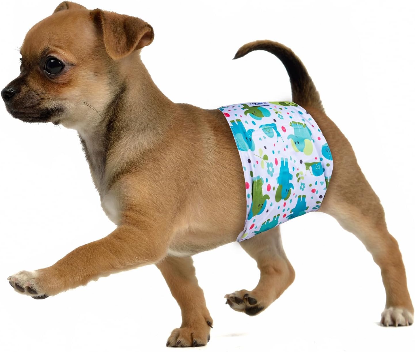 Wiederverwendbare Hundewindeln für Rüden, 3 Stück, Elefanten, Schnecken, Vögel S