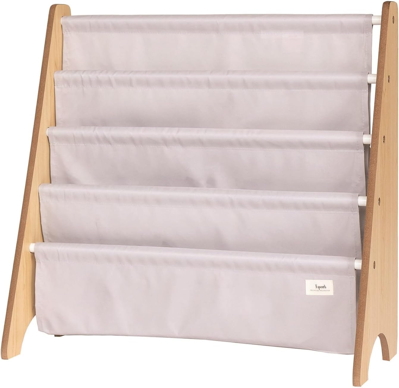 Kinder Bücherregal aus Holz, Montessori Regal, Hellgrau