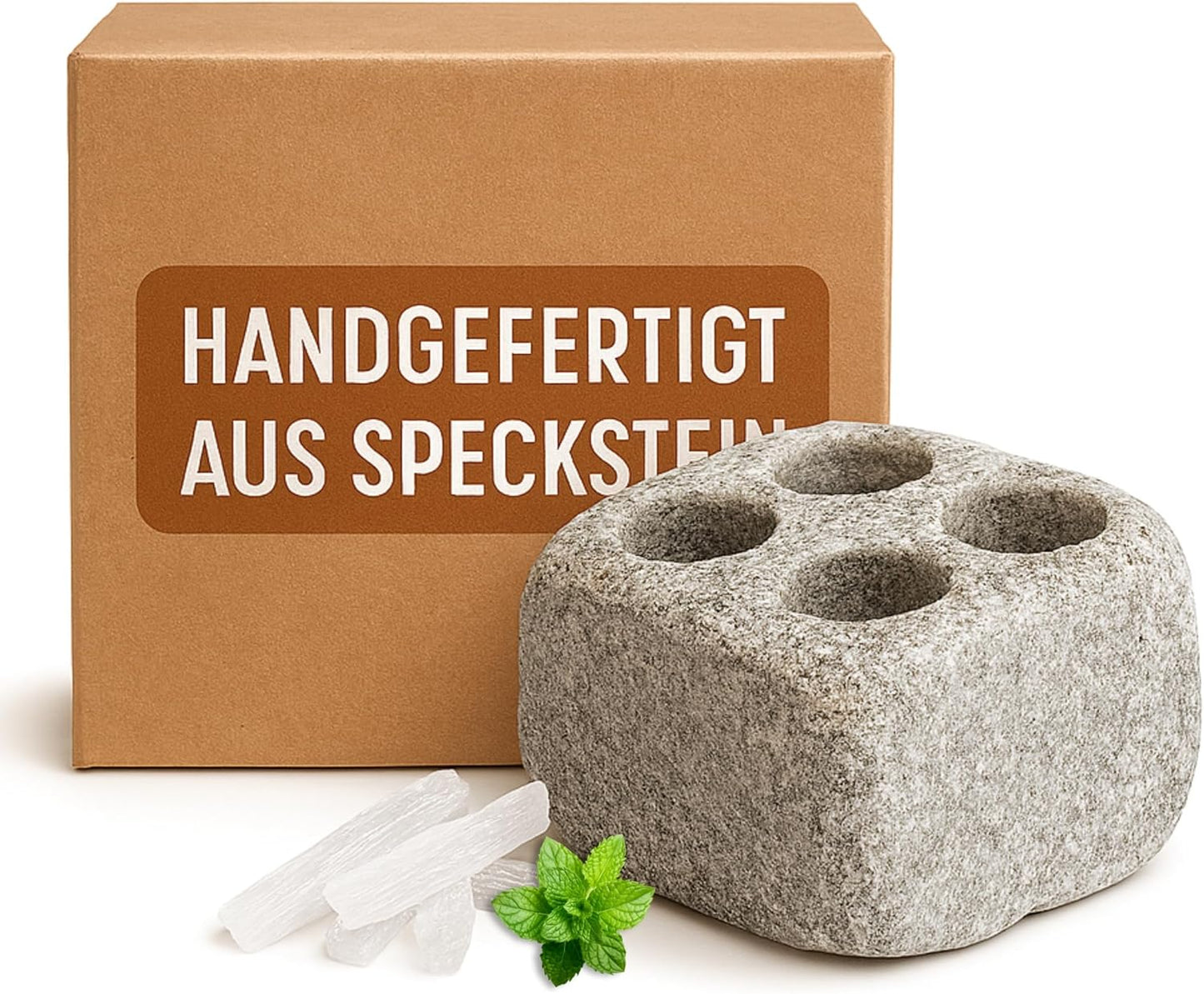 Saunastein mit 4 Bohrungen für Aromatherapie