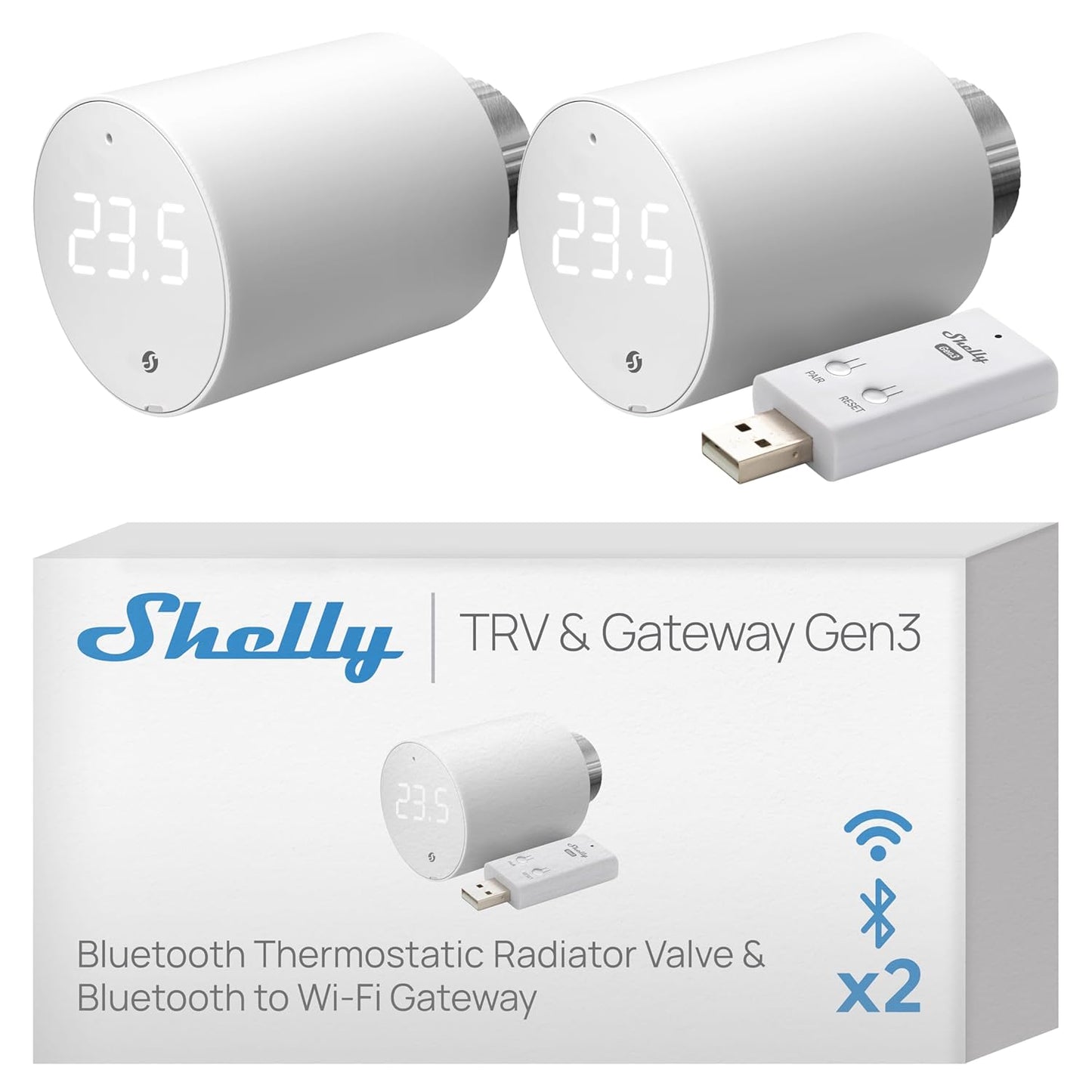 Bluetooth Smart Thermostatventil-Set, 2 Stück