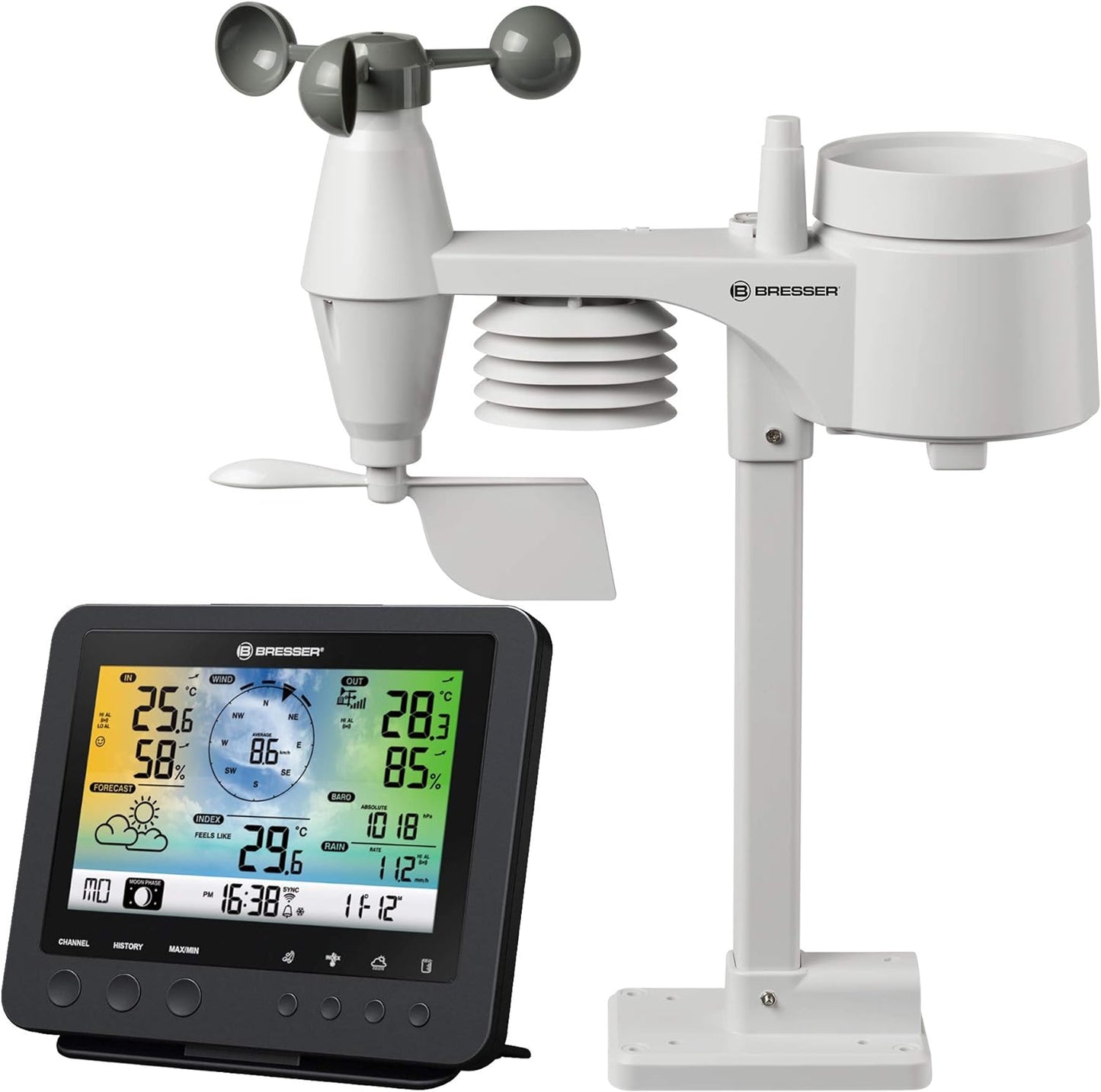 Wetterstation 5-in-1, Schwarz