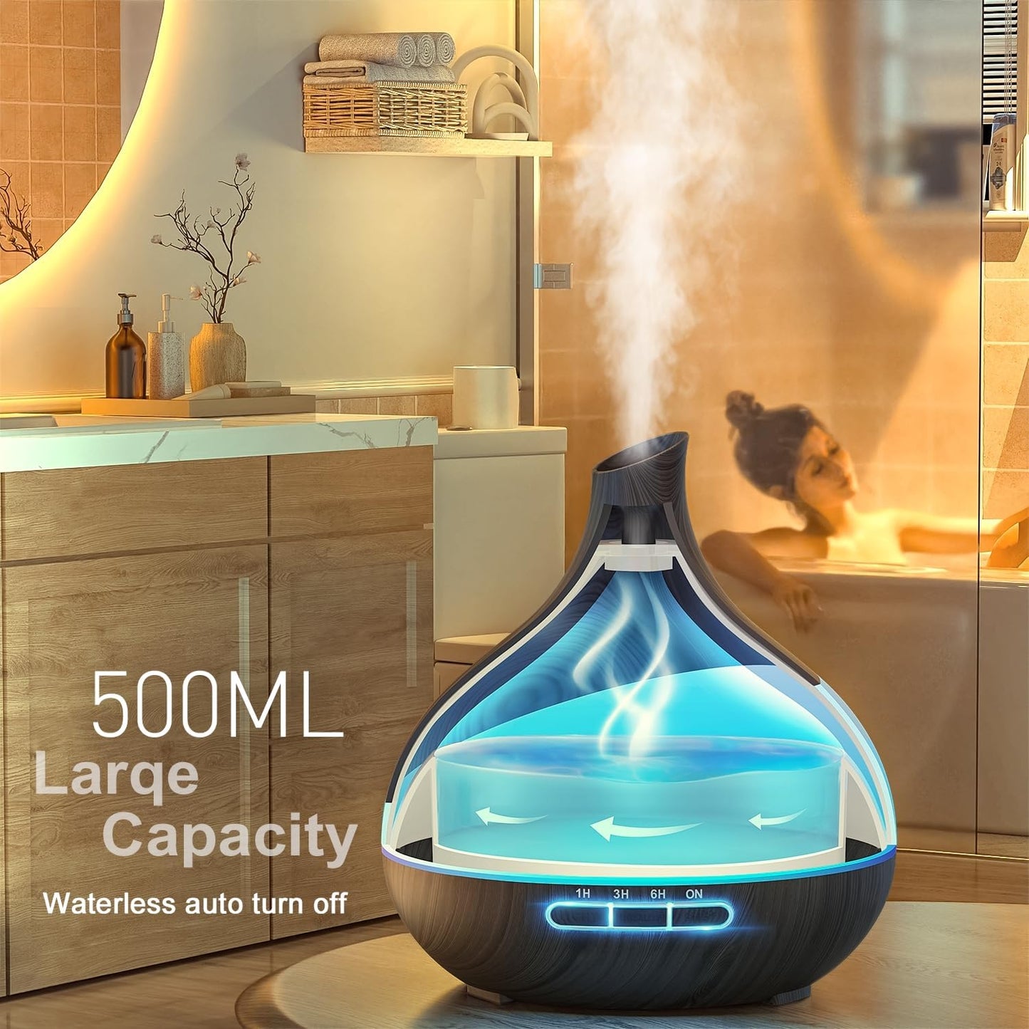 Aroma Diffuser mit Fernbedienung und Timer, Blackish Brown