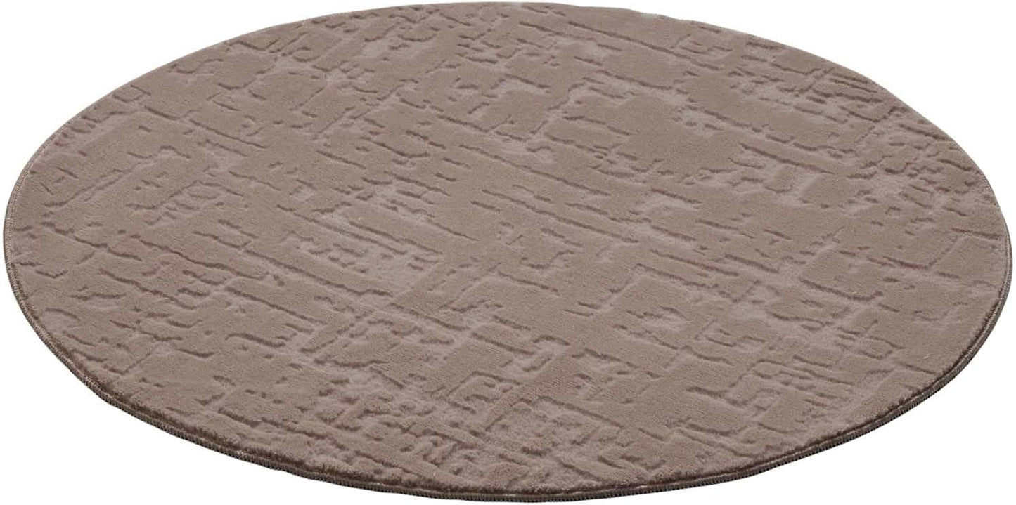 Runder Badematte, rutschfest, Taupe Vintage 120 cm (Rund)