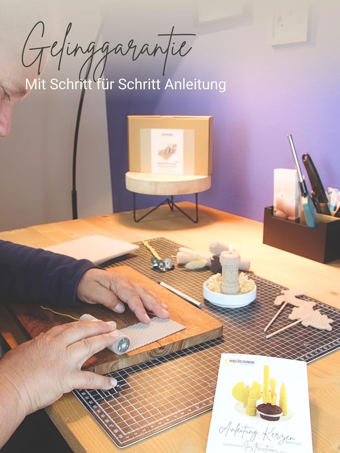 DIY Bienenwachs-Kerzen-Bastelset, Beige