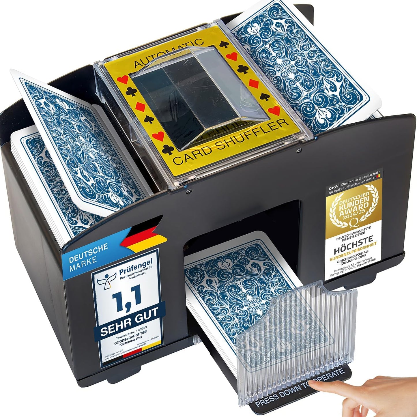 Automatische Kartenmischmaschine für 4 Decks
