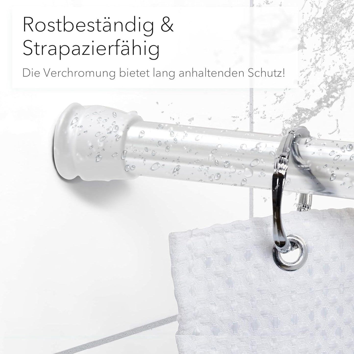 Ausziehbare Teleskopstange, Weiss 70-120 cm