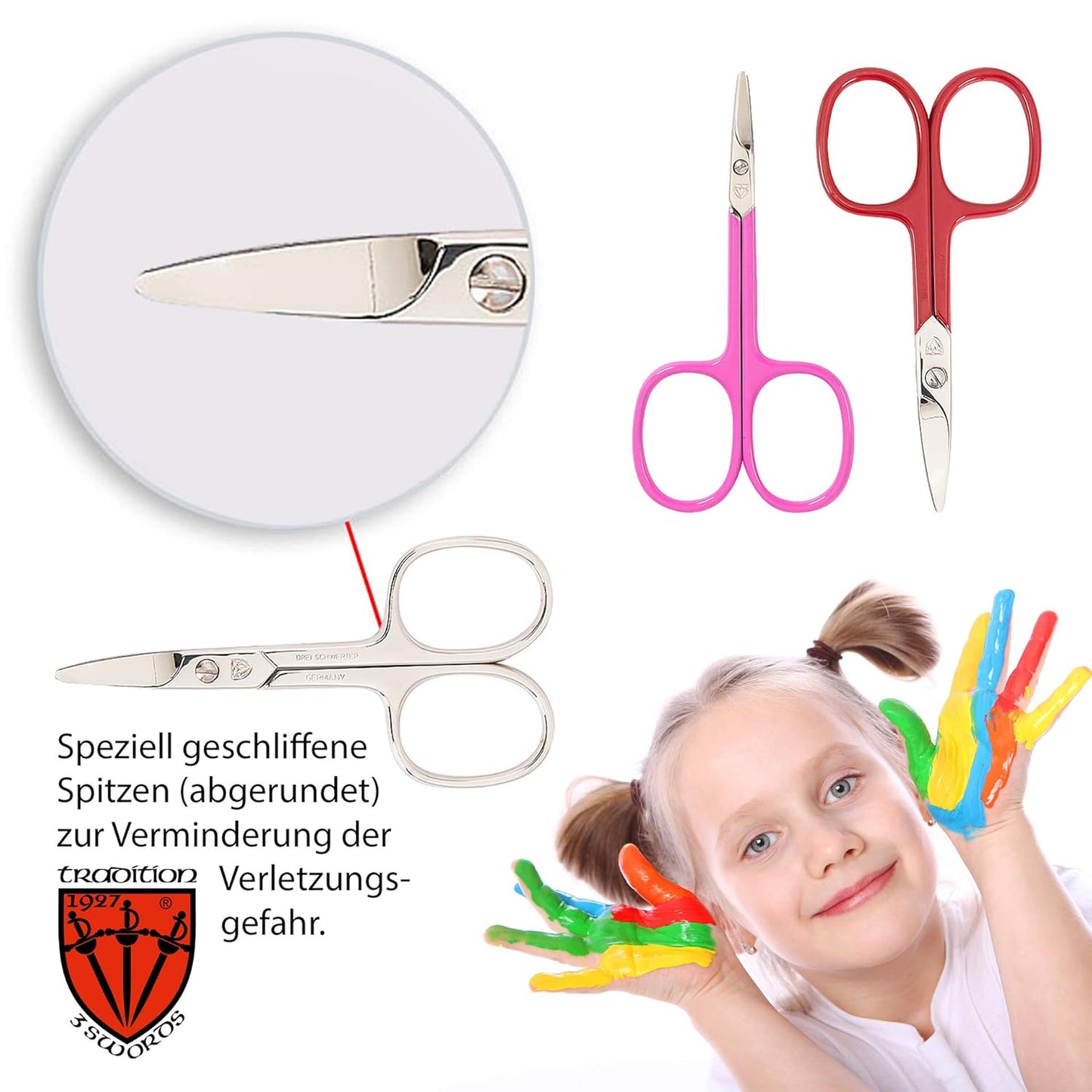 Maniküreset KIDS COLLECTION (3-teilig), 3-teilig - Rot / Echt Leder