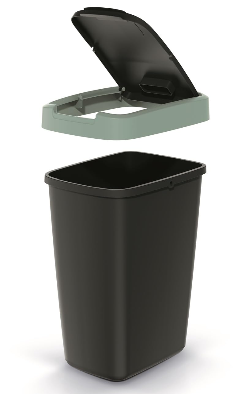 Mülleimer mit Schwingdeckel, 45L Blau