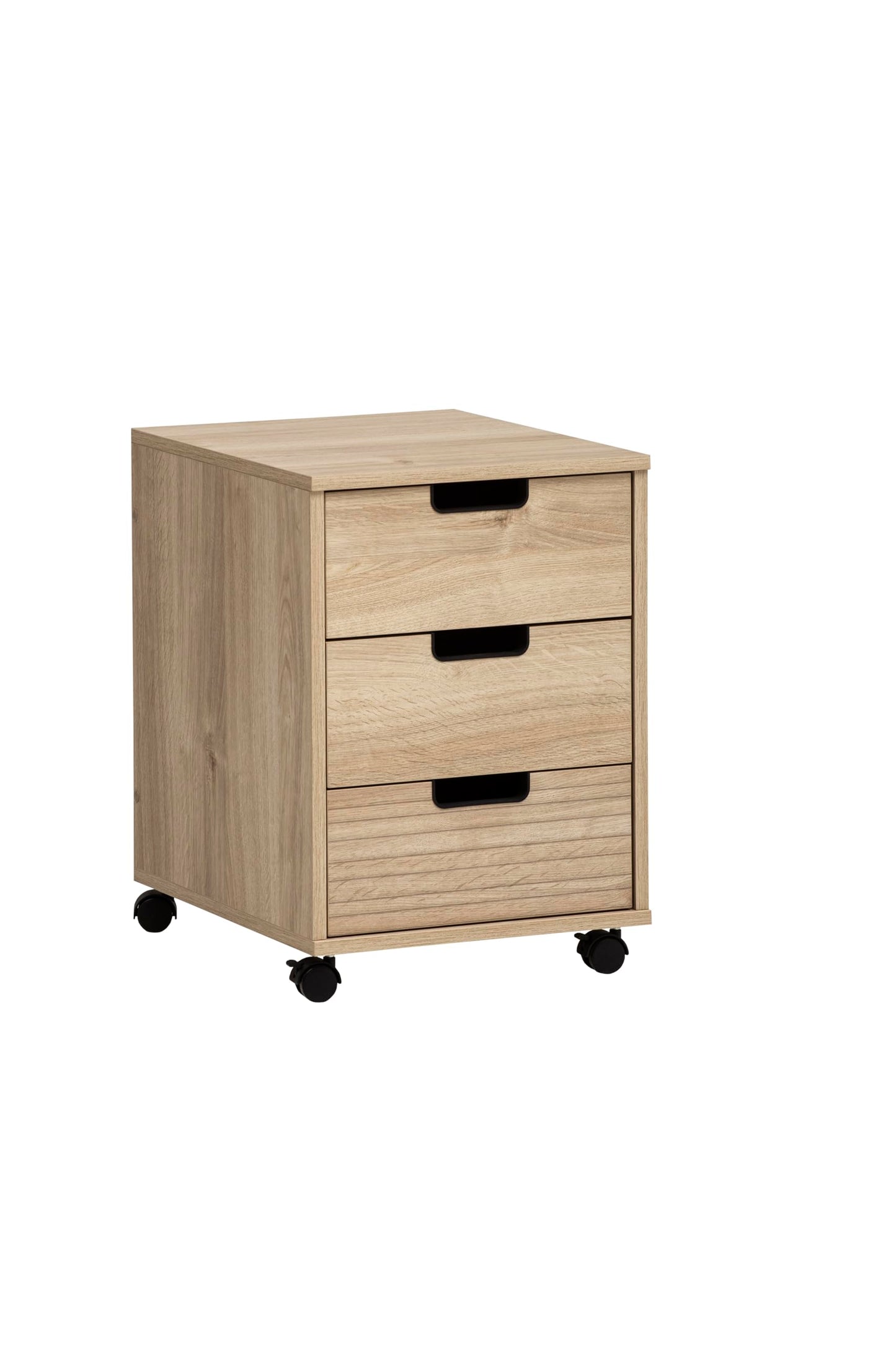 Rollcontainer Emmik 159593, Weiss Eiche Dekor / Gestreift