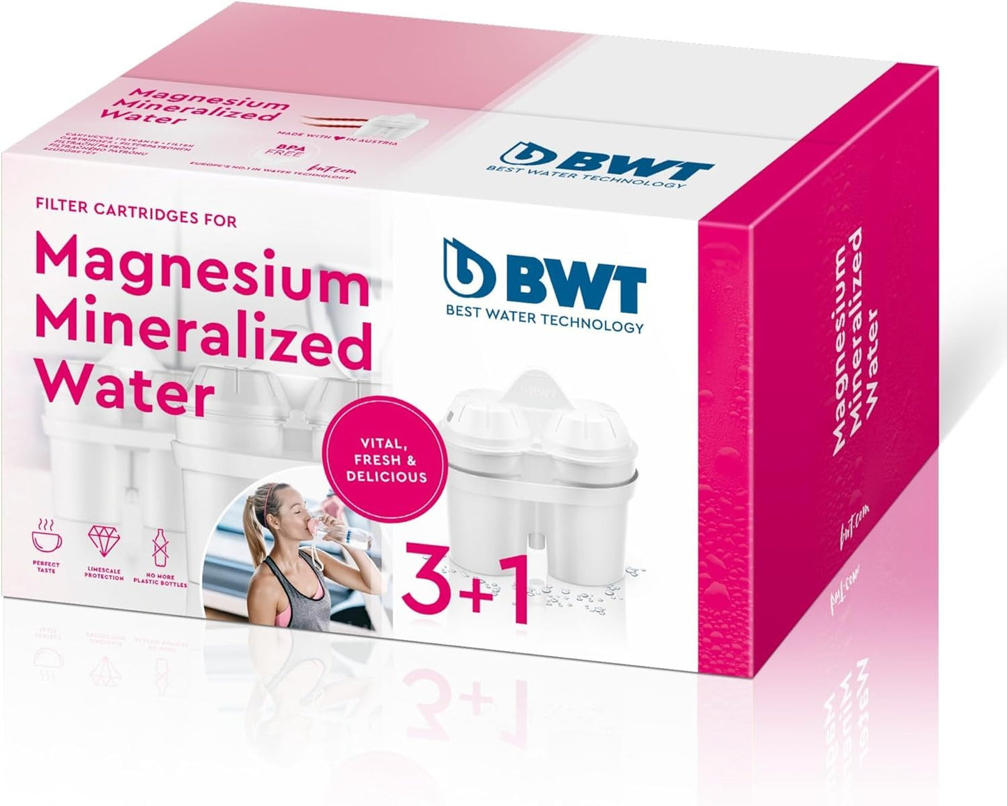 Filterkartusche Magnesium Mineralized, 4 Stück (1er Pack) Wasserhärte ab 15°dH