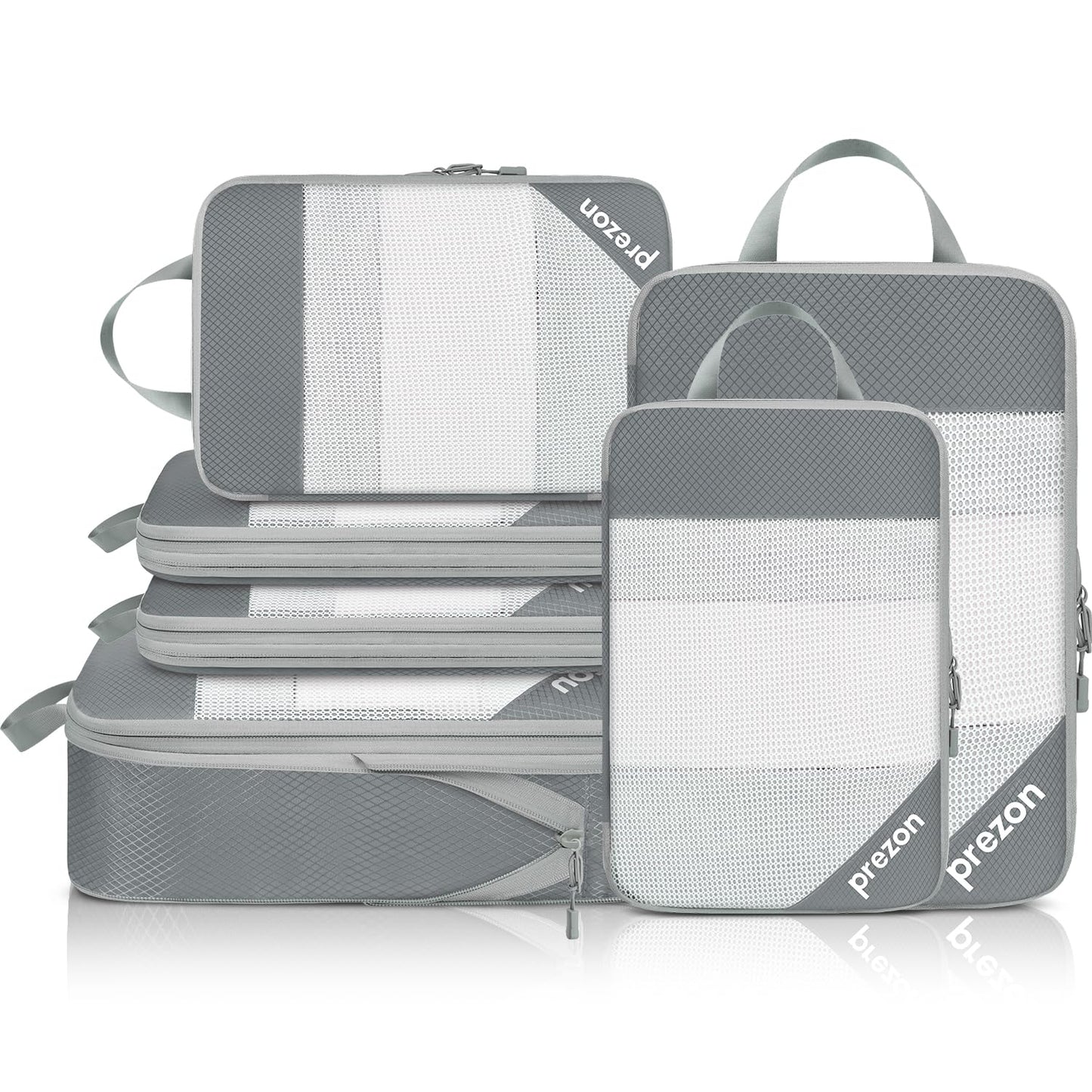 6-teiliges Kompressions-Packwürfel-Set, Grau