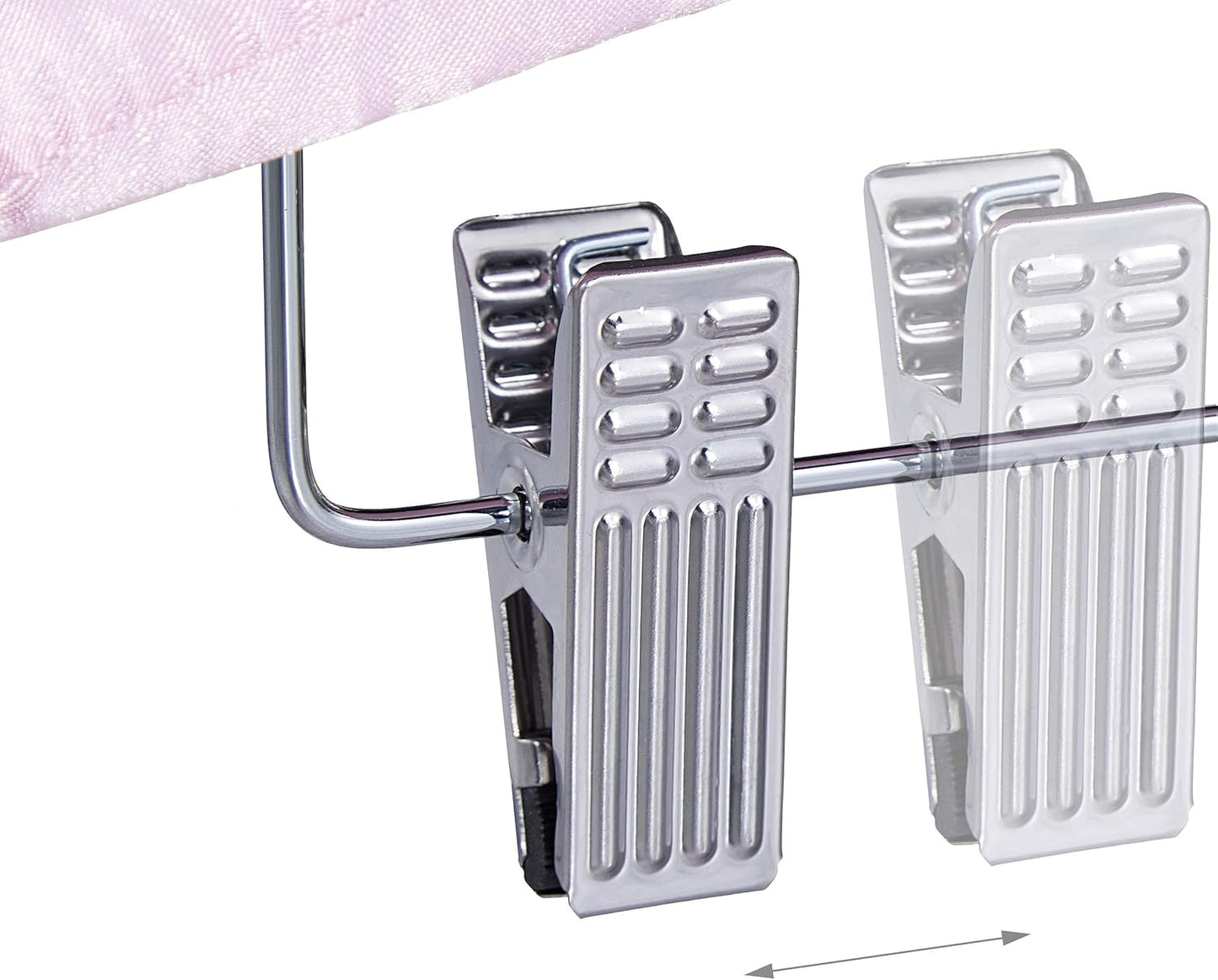 Satin-Kleiderbügel mit Clips, 50 Stück, 1 Rosa, Silber 50er Pack