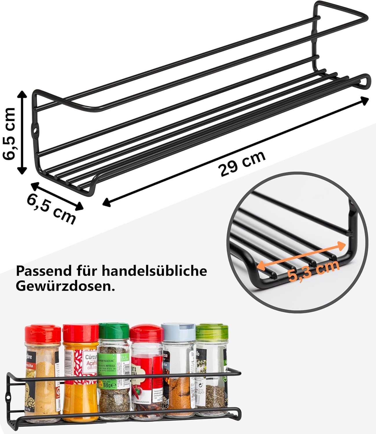 Gewürzregal-Set zum Aufhängen, ohne Gläser