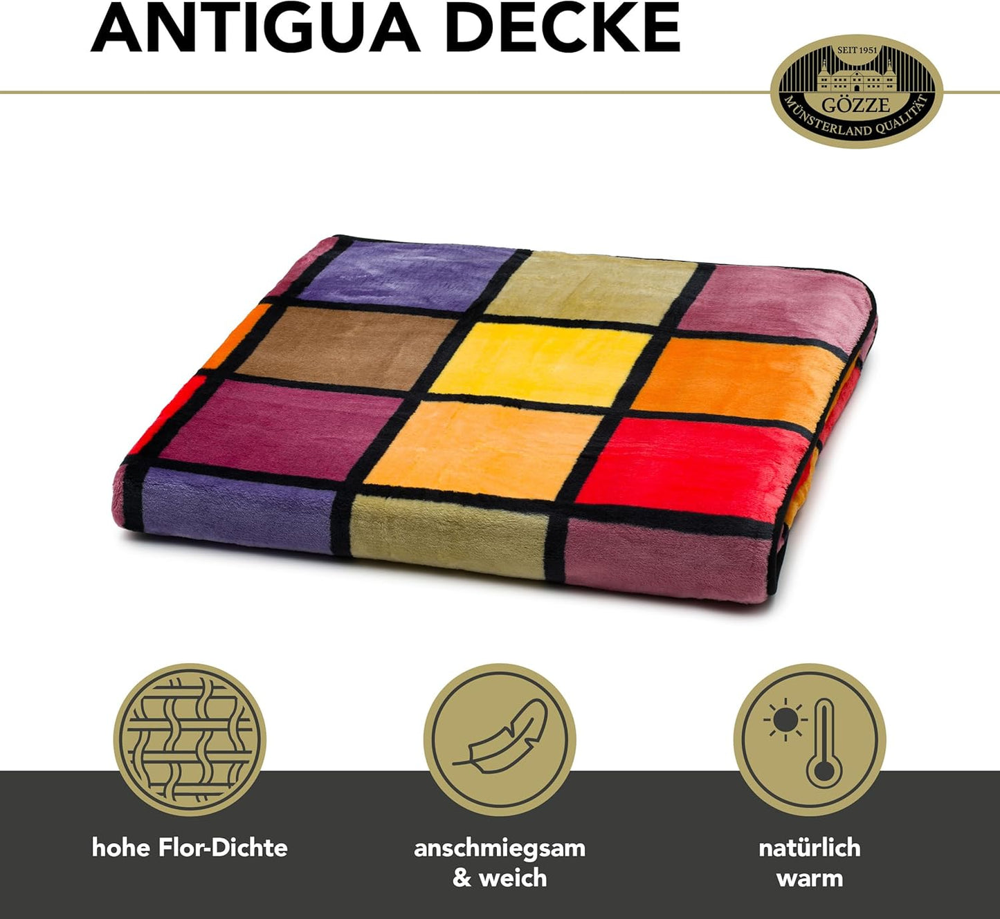 Kuscheldecke mit Cashmere-Feeling, 150 x 200 cm, Orange/Rot/Gelb