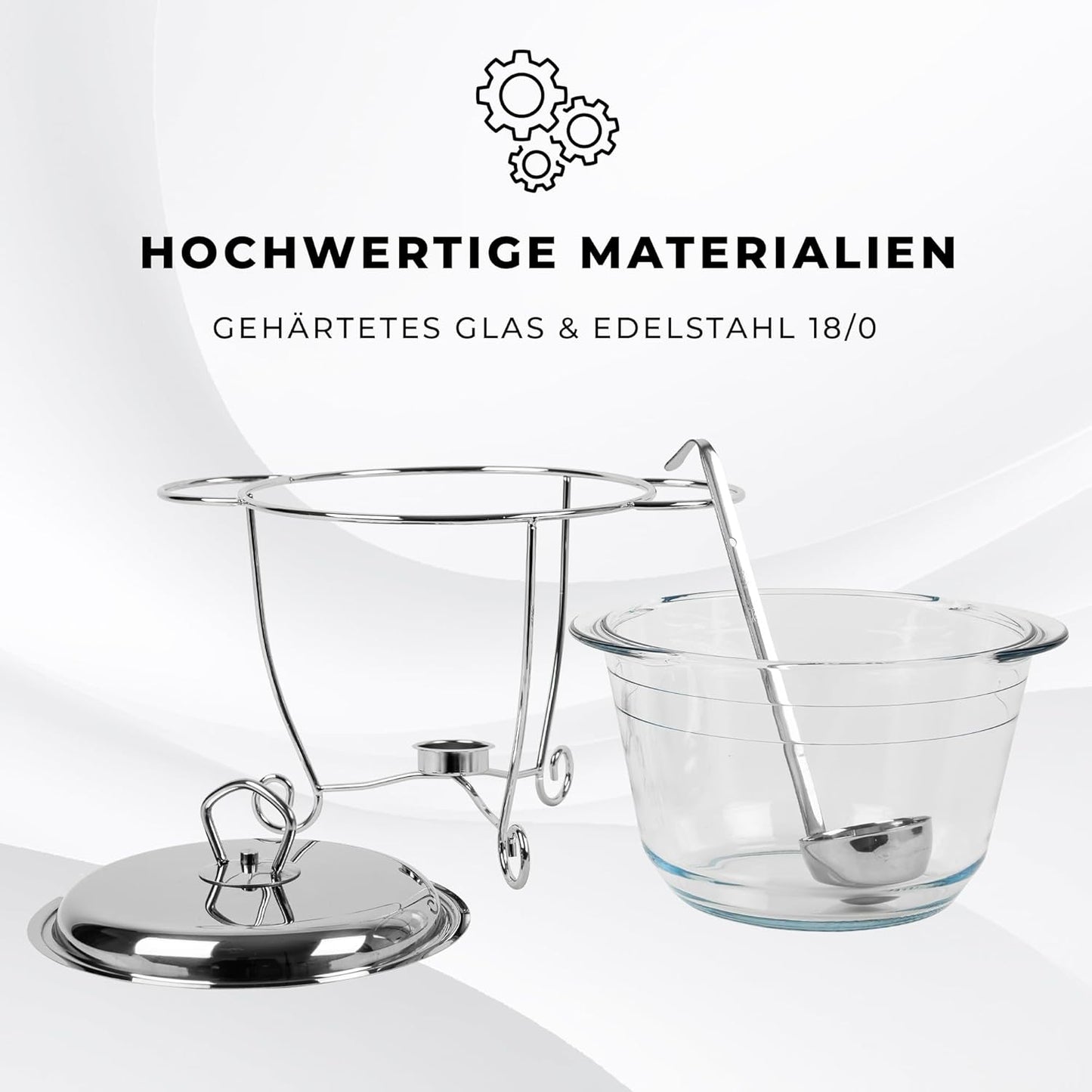 Wärmebehälter für Speisen mit Glaseinsatz, 3.9 Liter