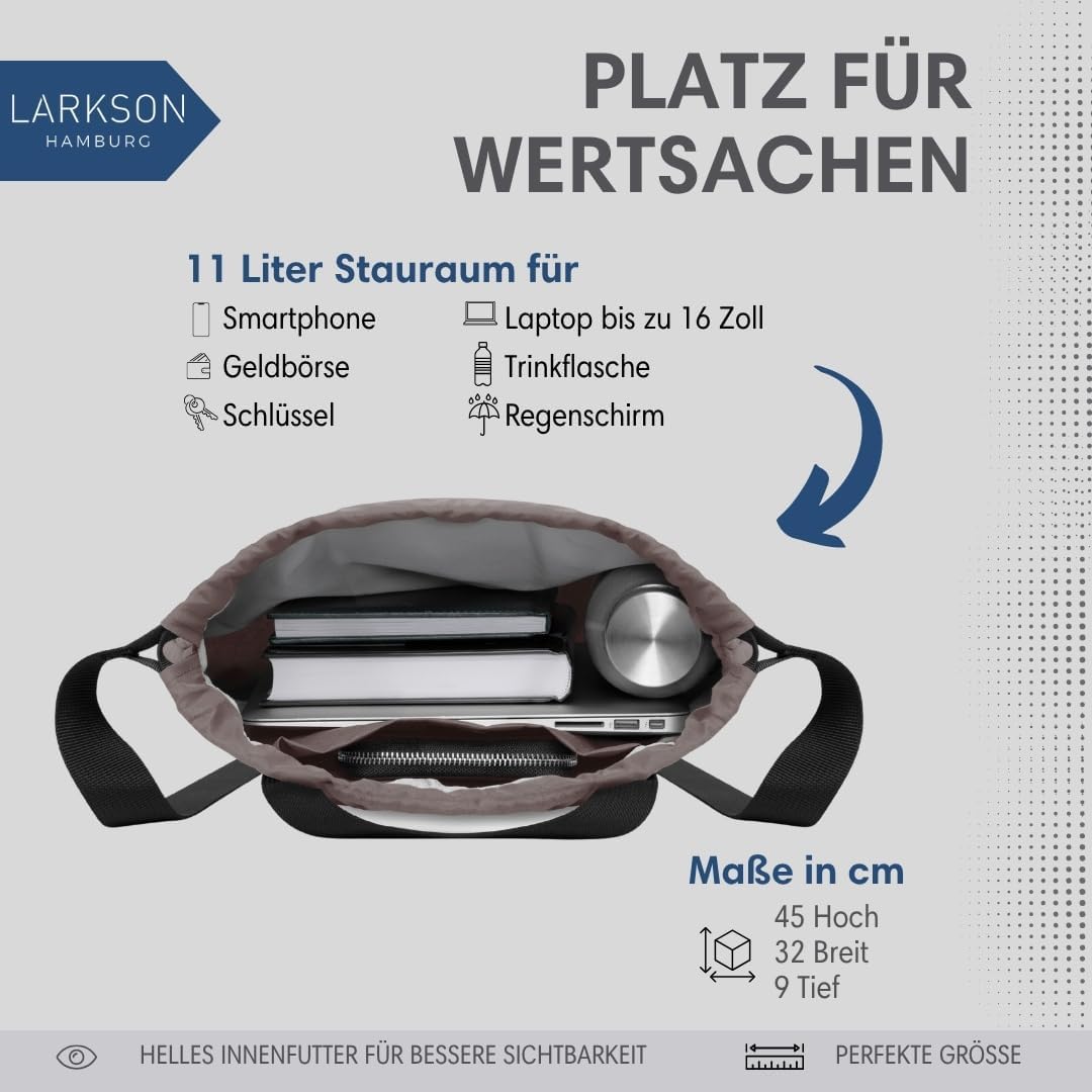 Turnbeutel No 7 mit Aussentasche, Taupe