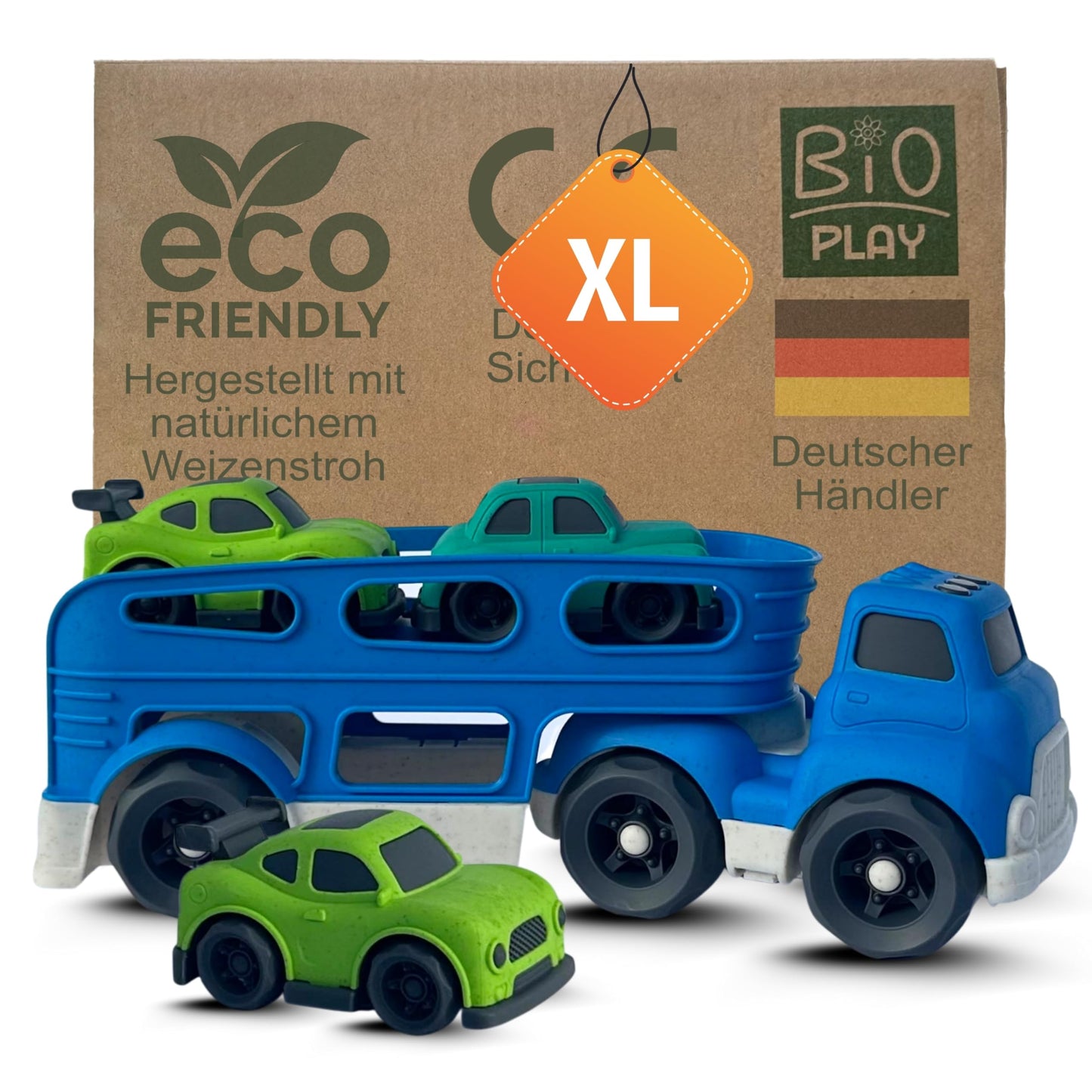 Autotransporter mit 2 Autos, Autotransporter Blau