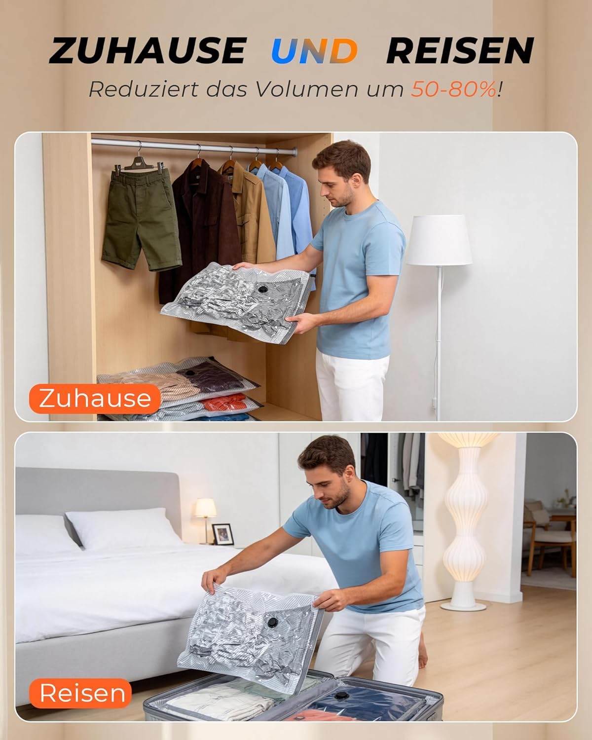 15-teiliges Vakuumbeutel-Set mit Pumpe und Kofferwaage, 15-PACK