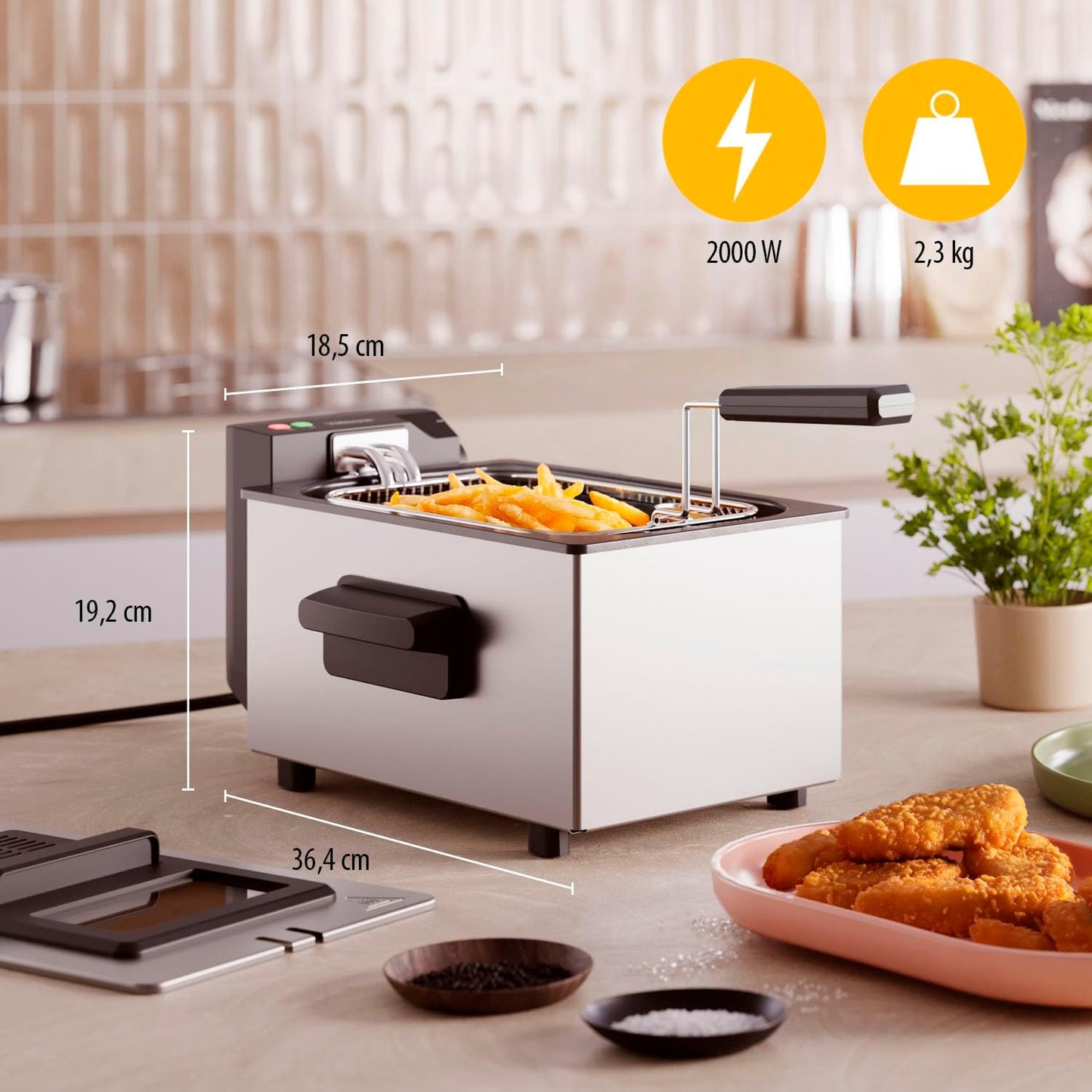 Fritteuse mit Sichtfenster und Cool Zone Technologie, PRO mit Sichtfenster und Filter NEU