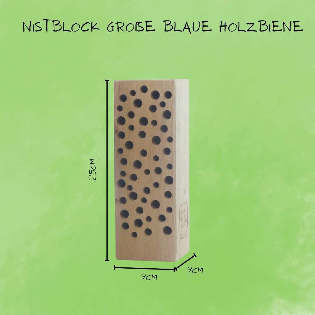 Insektenhotel aus Eichenholz für Wildbienen, naturbelassen klein