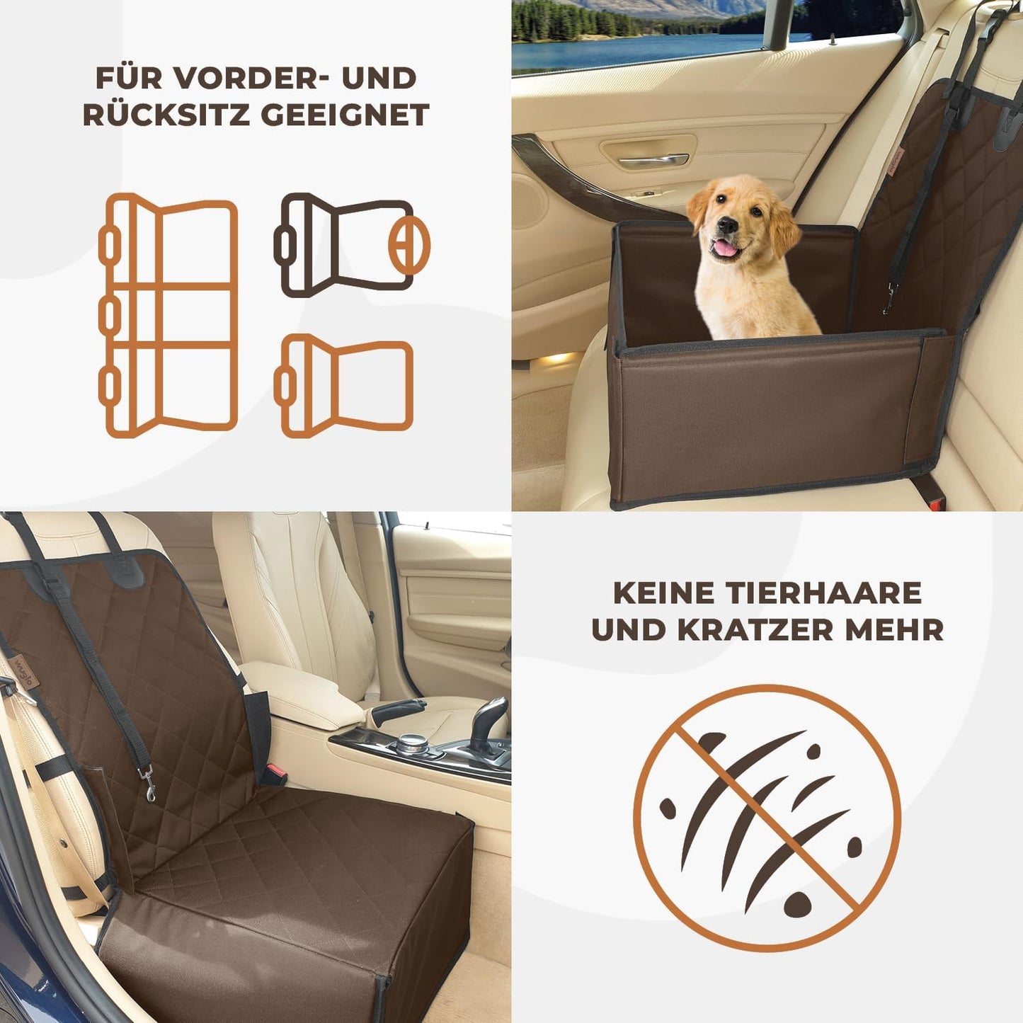 Hundeautositz, Braun