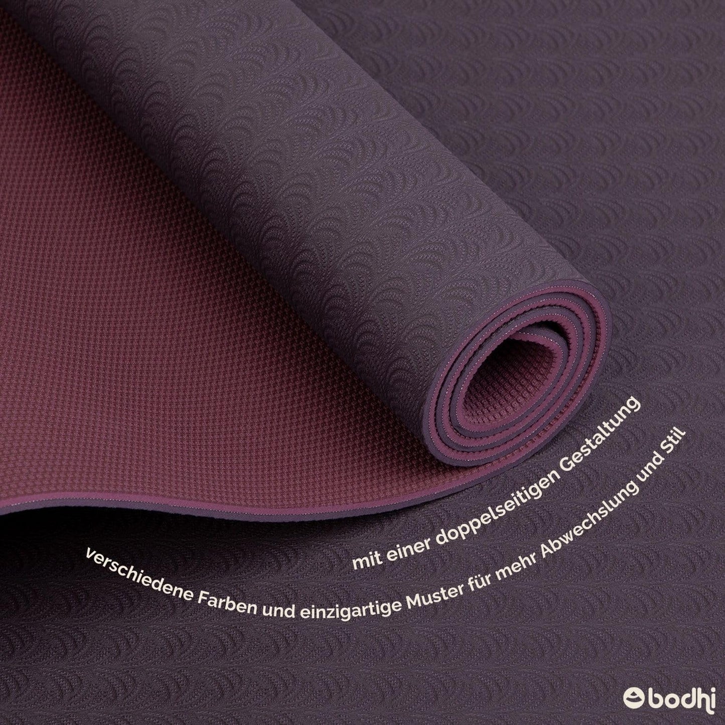 Rutschfeste Yogamatte Lotus Pro, Aubergine/Hell Aubergine