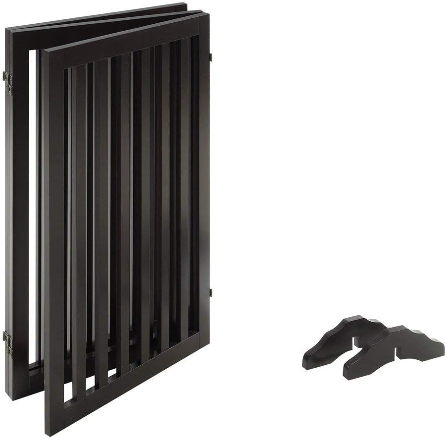 Freistehendes Absperrgitter für Hunde, Dunkelbraun 153L x 91H cm, 3-teilig
