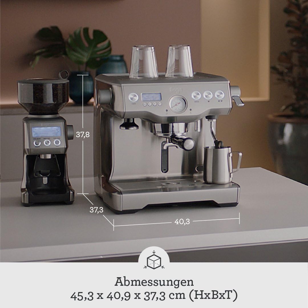 Dual Boiler Kaffeemaschine mit Milchaufschäumer, Schwarzer Trüffel