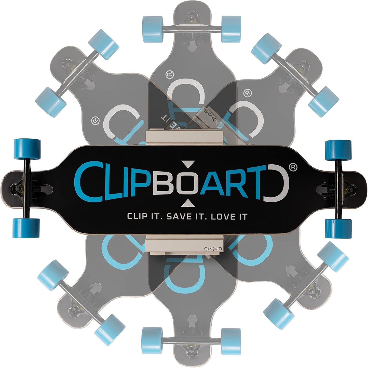 Wandhalterung für Boards (Snowboard, Longboard), Weiss