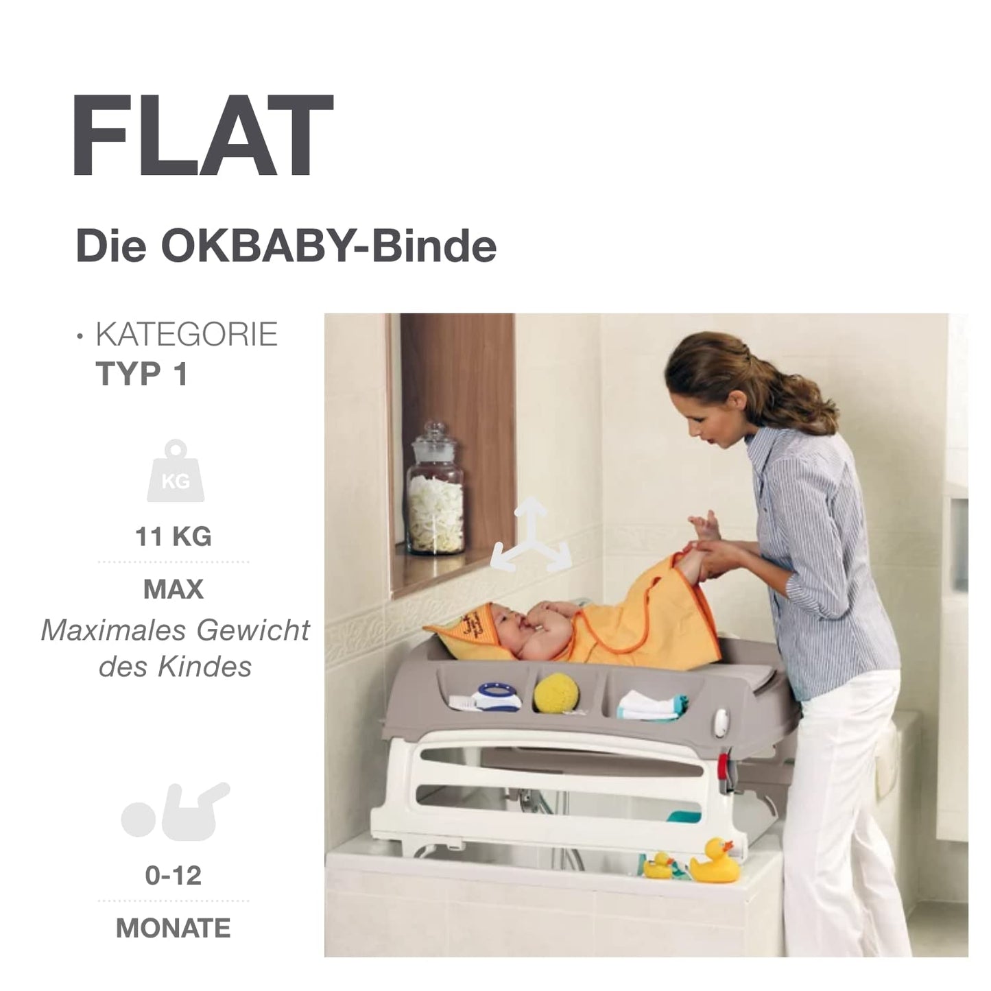 Flat Wickelauflage für Tisch oder Babybett