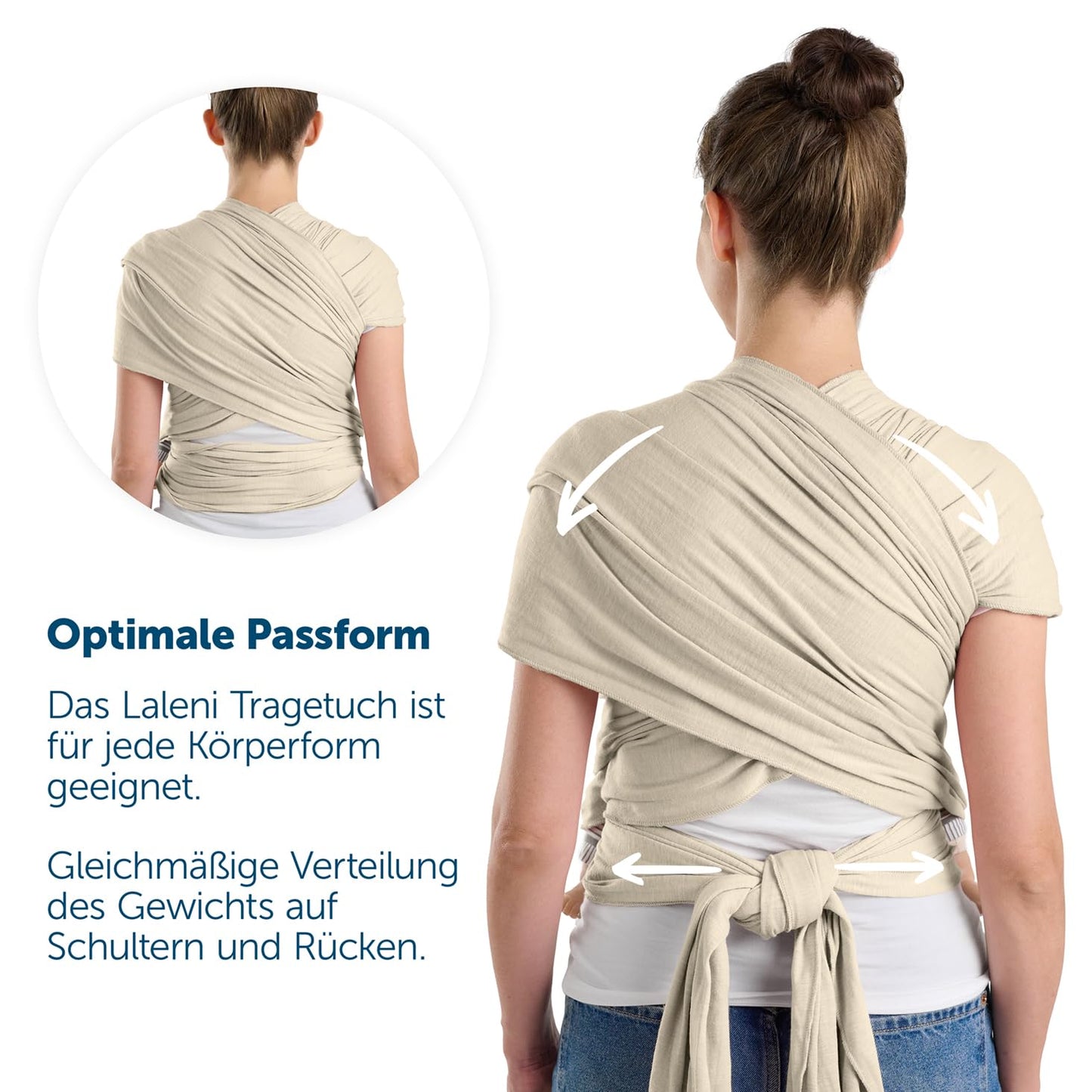 Tragetuch für Neugeborene bis 15 kg (OEKO-TEX), Beige