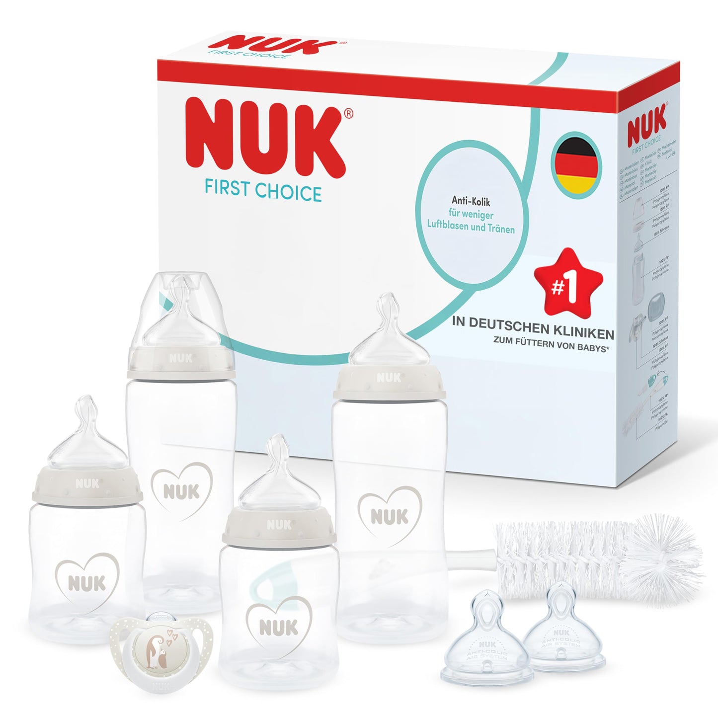 First Choice Perfect Start Babyflaschen Geschenkset, 8-teilig, 1 stück (8er Pack) Neutral