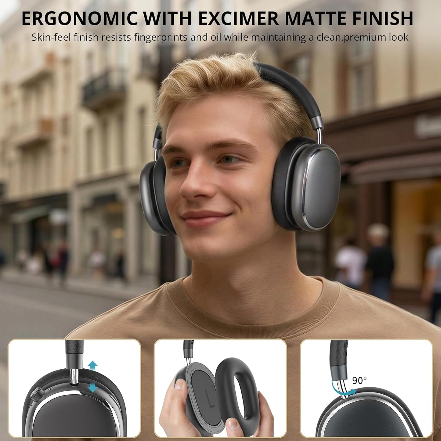 NC95 Bluetooth-Kopfhörer mit Noise Cancelling, Spacegrau