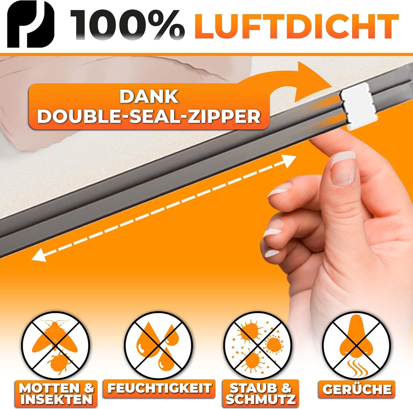 Hängende Vakuumbeutel für Kleidung, 3 Stück, XL, Mit Hänger, MIt Hänger - 3x XL (100x70cm)