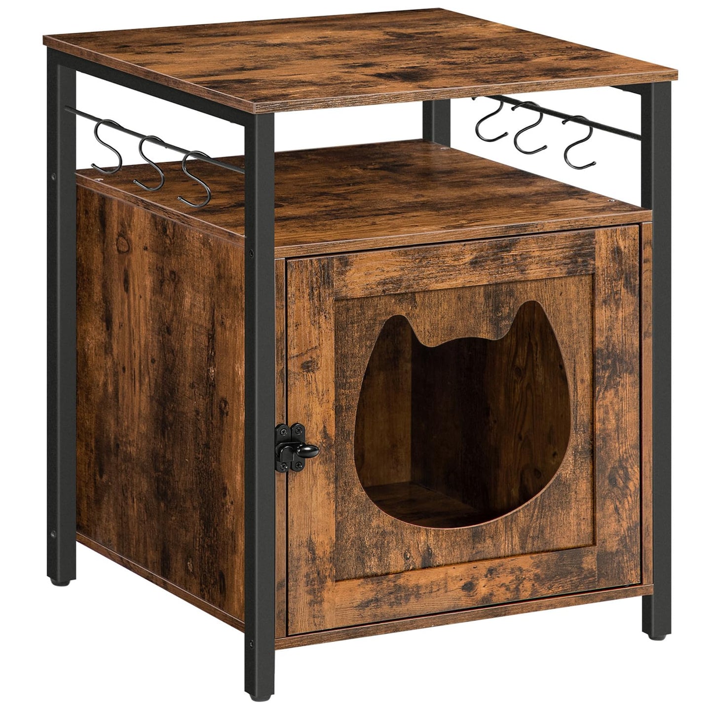 Katzenklo Schrank mit Haken und Stauraum, 50 x 50 x 66 cm