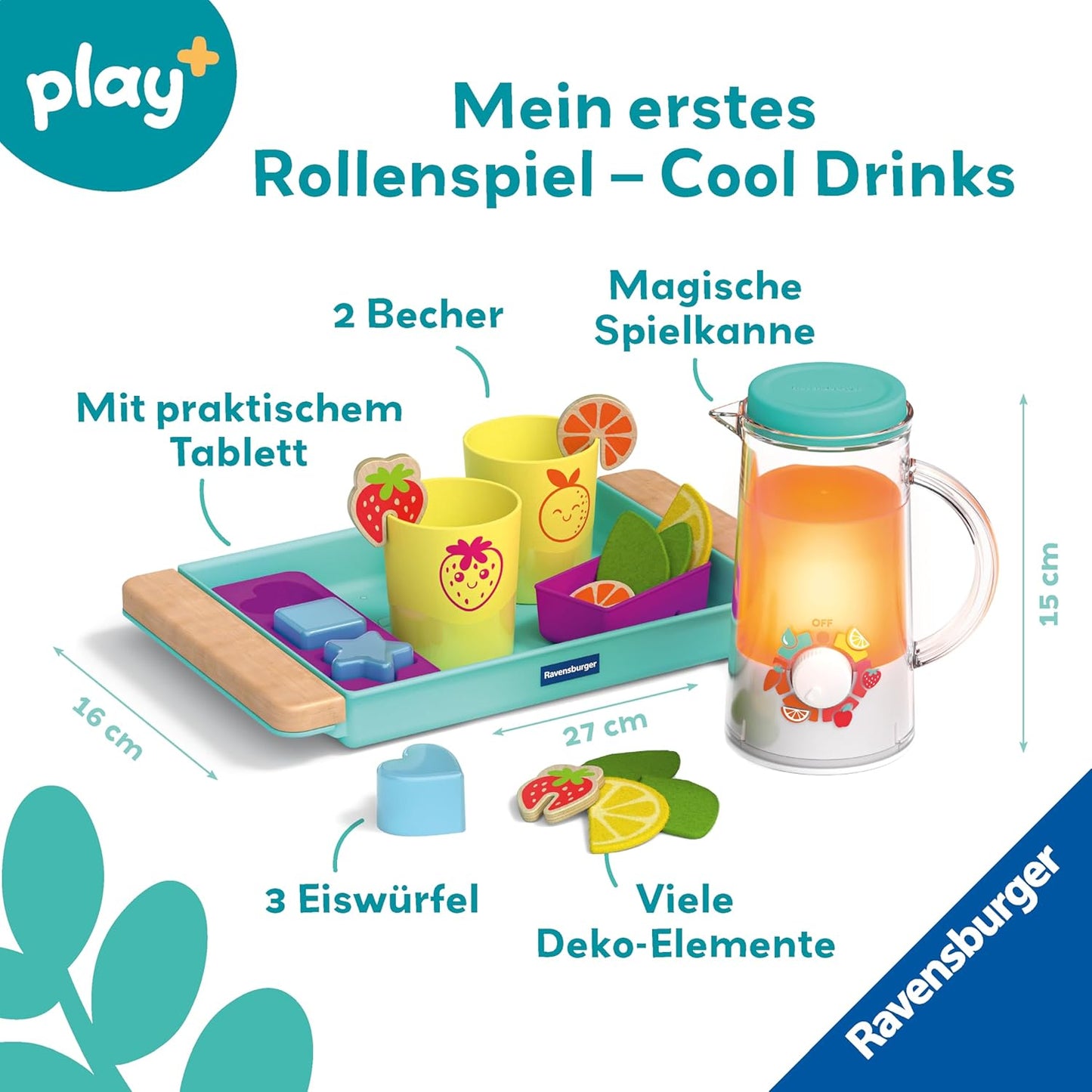 Play+ Getränke-Spiel-Set: Cool Drinks – Pretend Play Set, Spielzeug ab 18 Monate