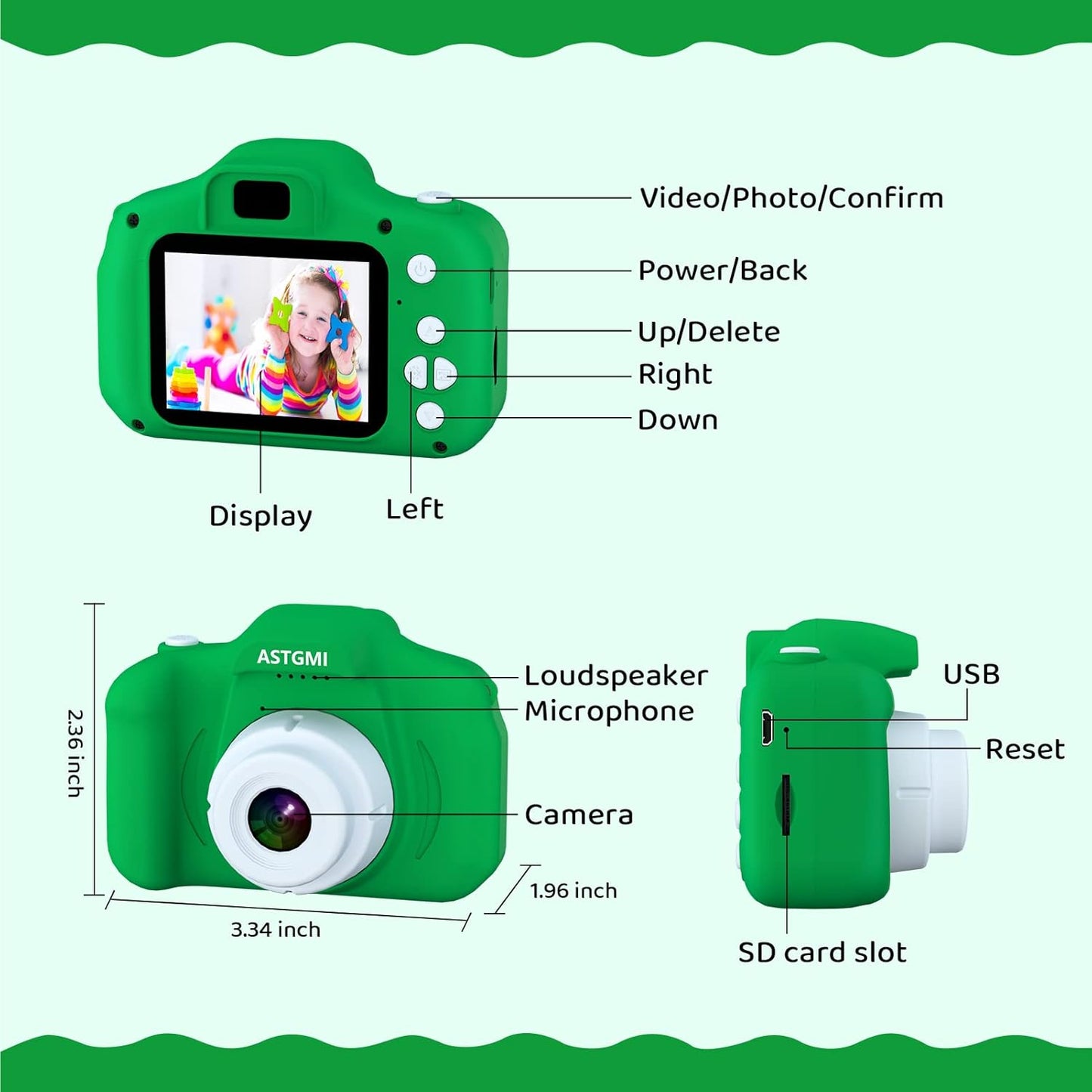 Kinder-Digitalkamera, green